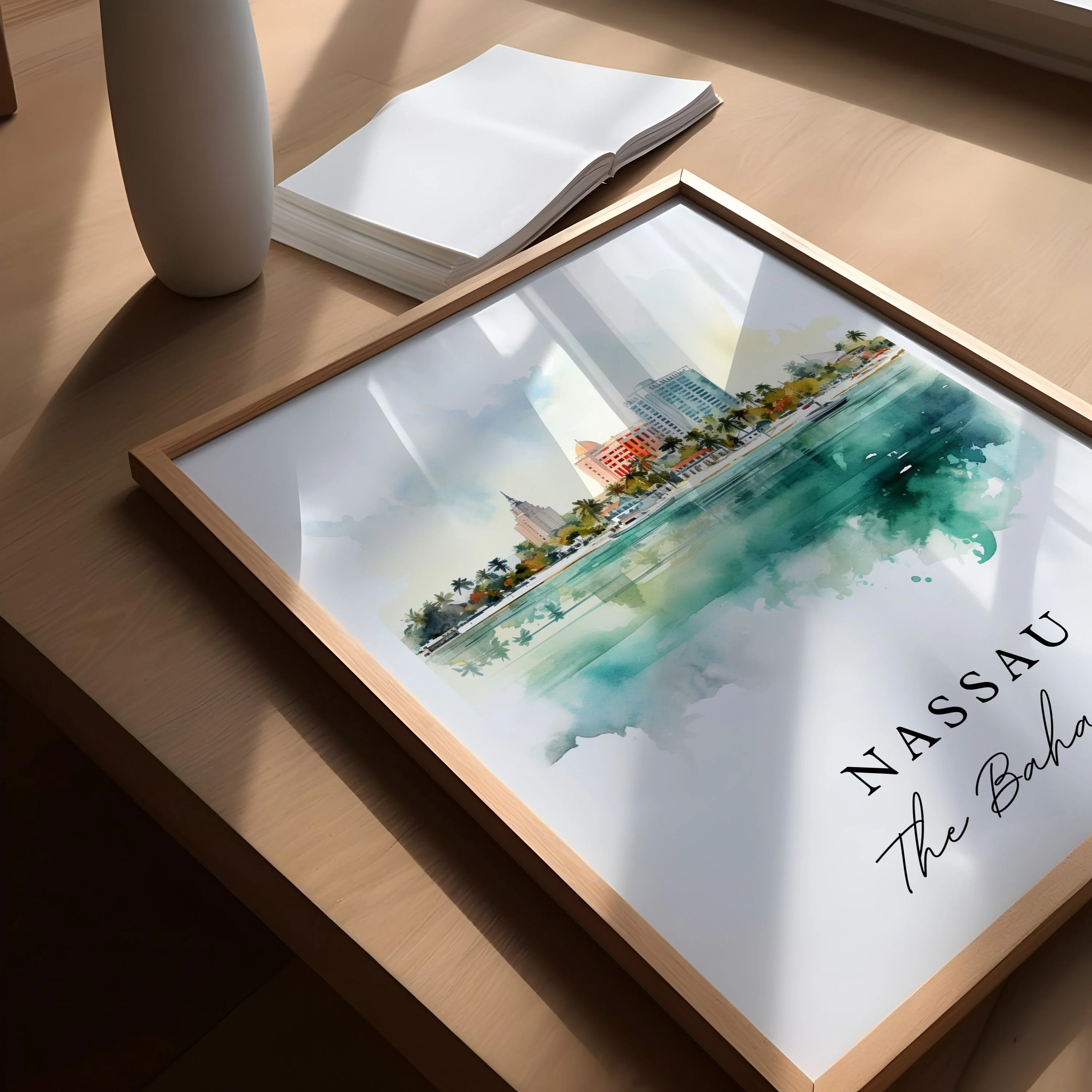 Nassau, Bahamas – Watercolor Art Print - Image 3