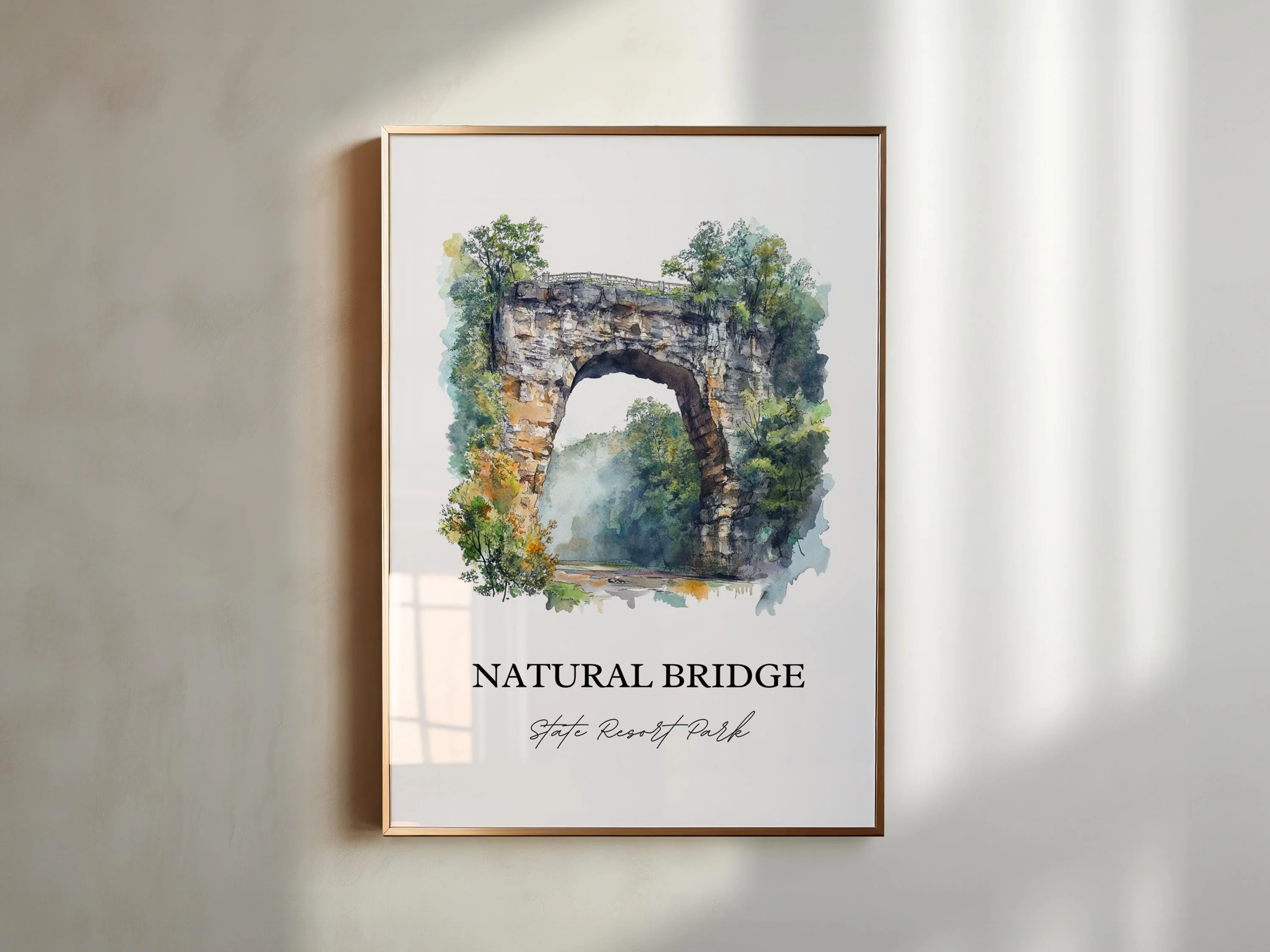 Natural Bridge State Resort Park, Kentucky – Watercolor Art Print - Image 5