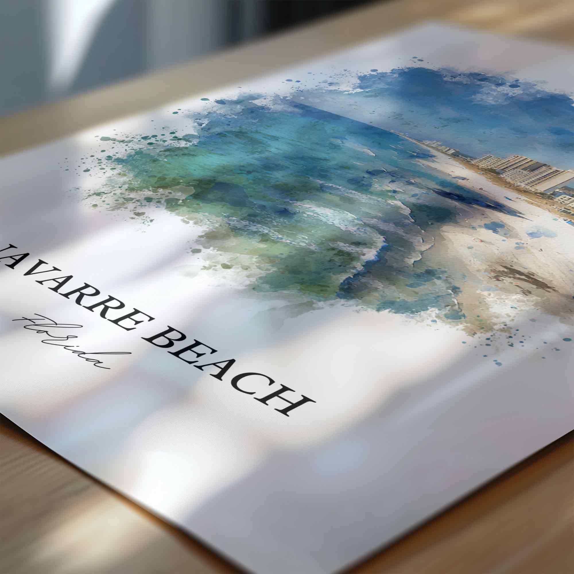 Navarre Beach, Florida – Watercolor Art Print - Image 2