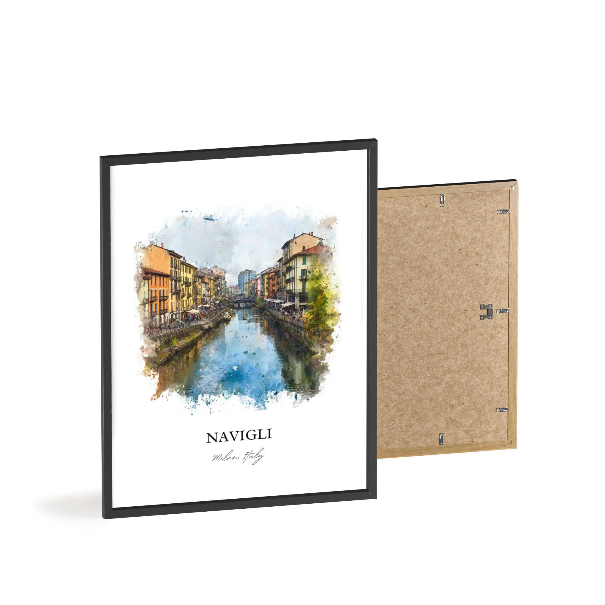 Navigli, Milan Italy – Watercolor Art Print - Image 2