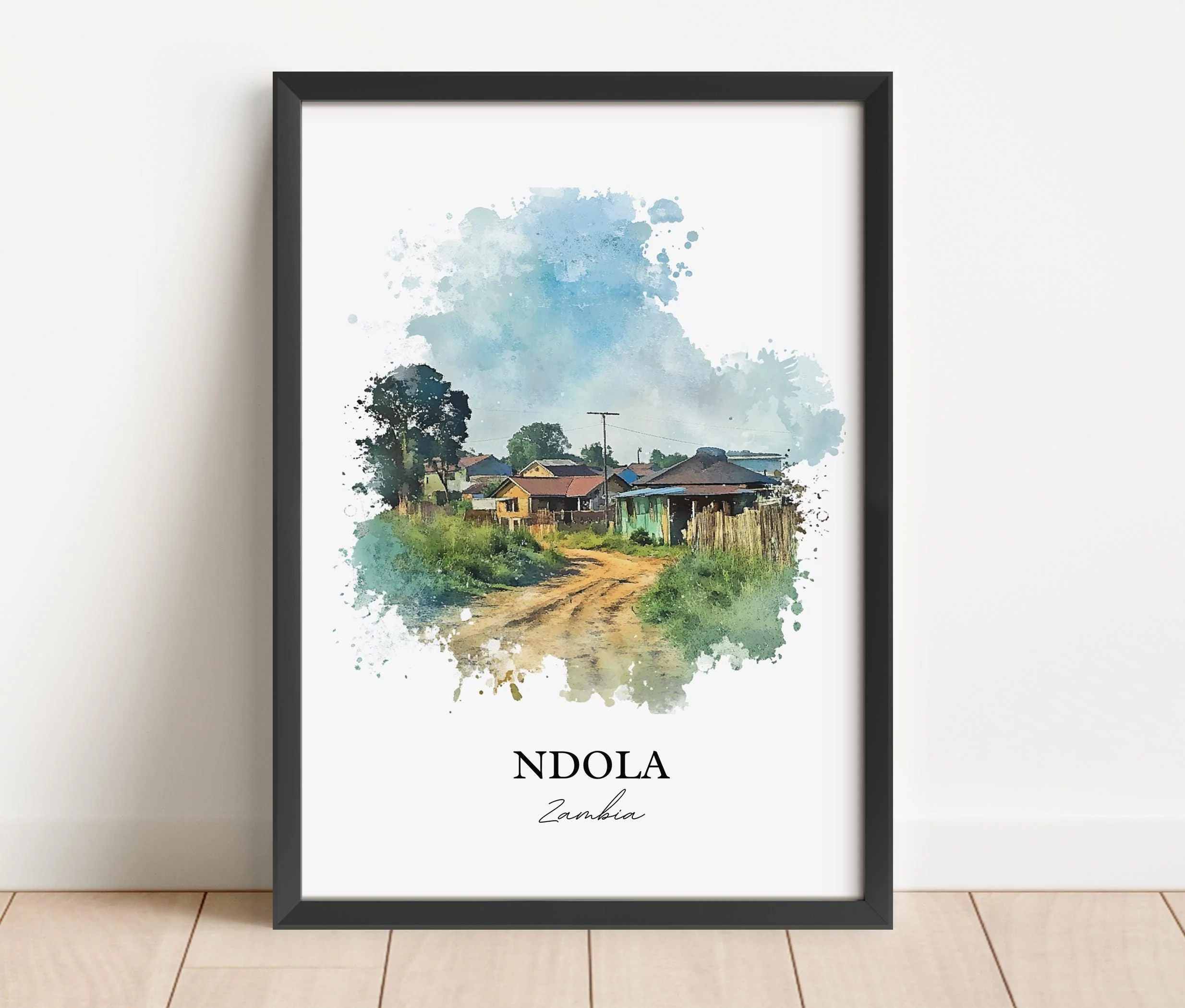 Ndola, Zambia – Watercolor Art Print - Image 6