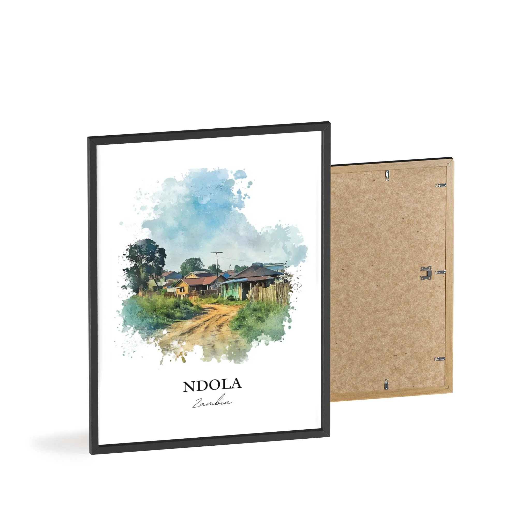 Ndola, Zambia – Watercolor Art Print - Image 8