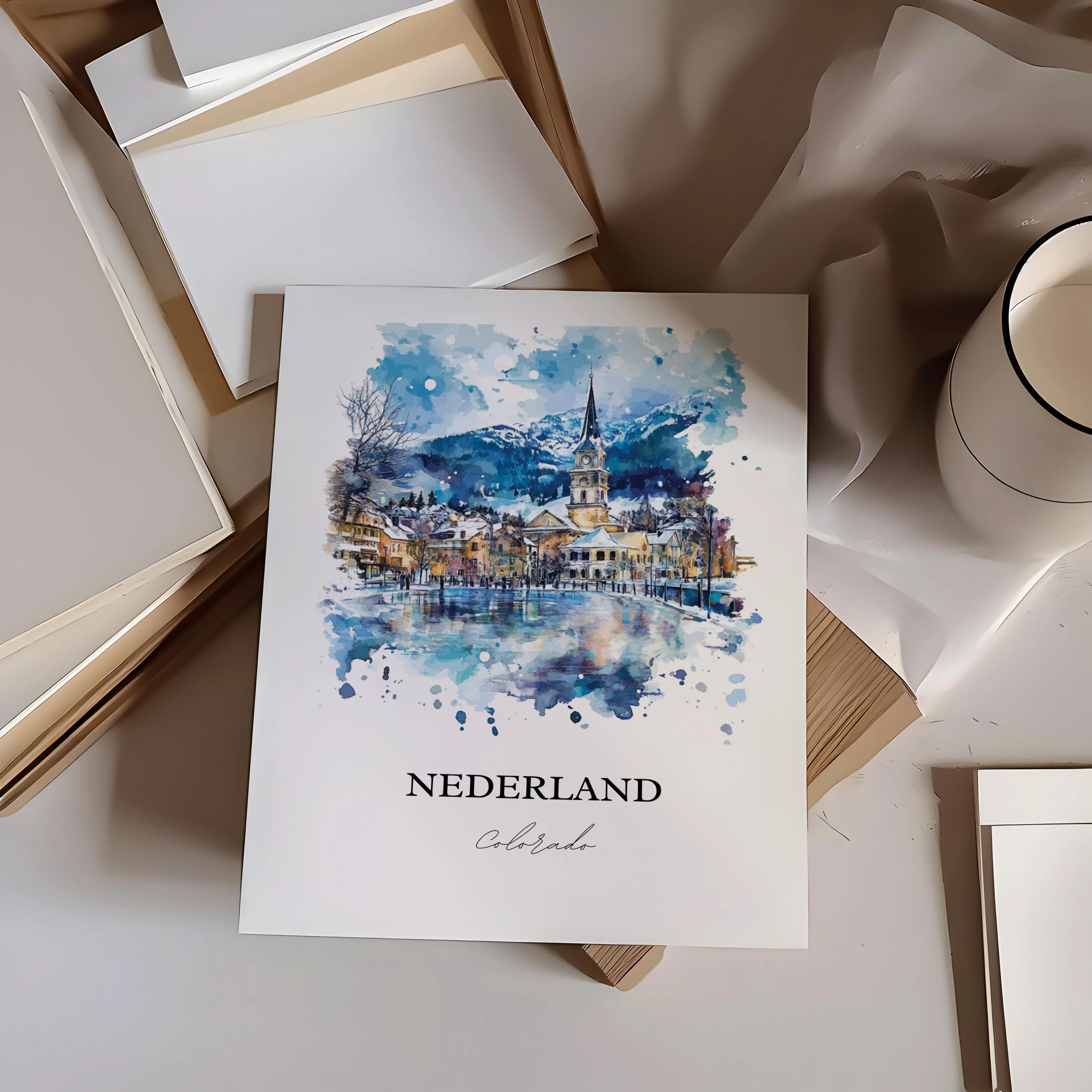 Nederland, CO, USA – Watercolor Art Print - Image 3