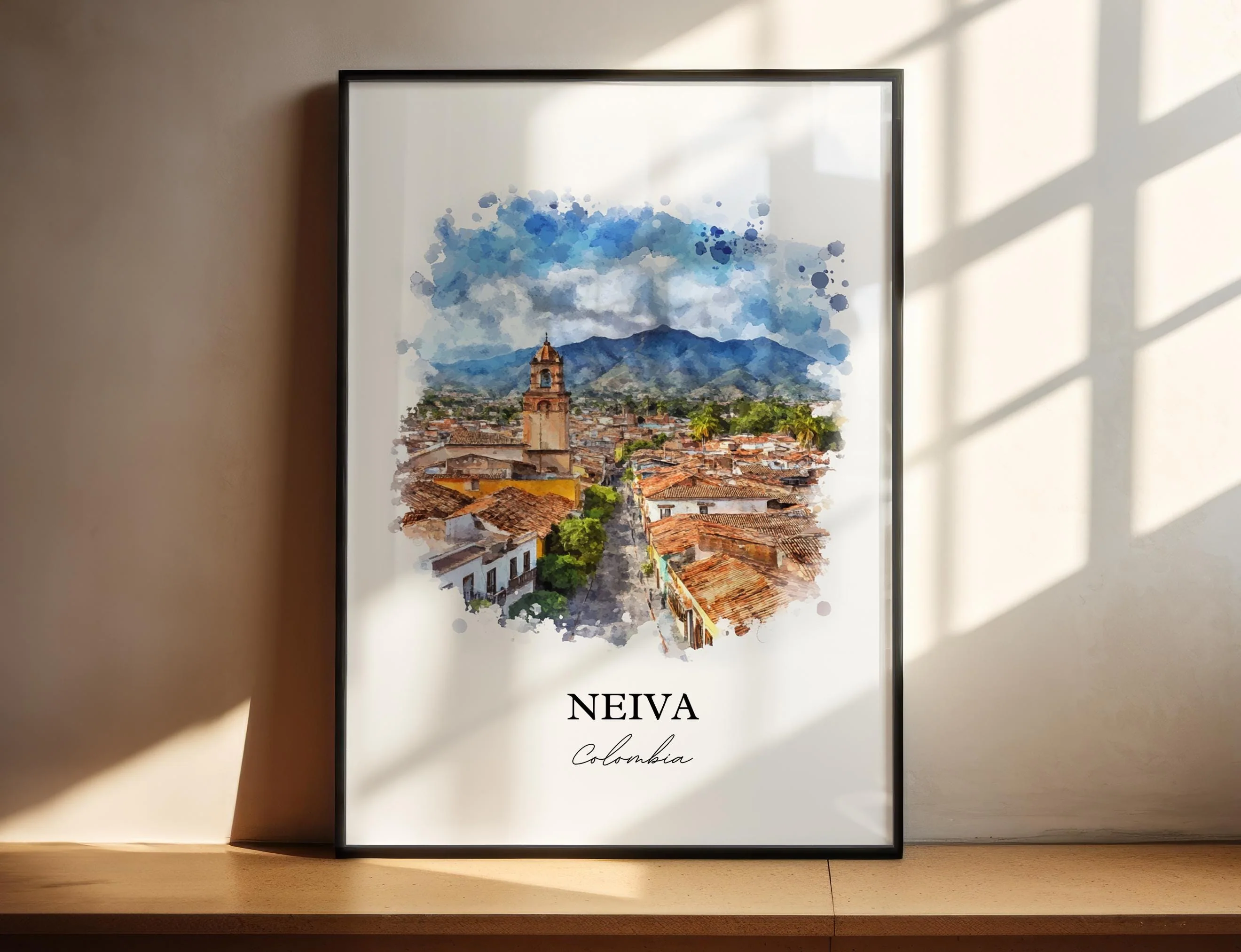 Neiva, Colombia – Watercolor Art Print