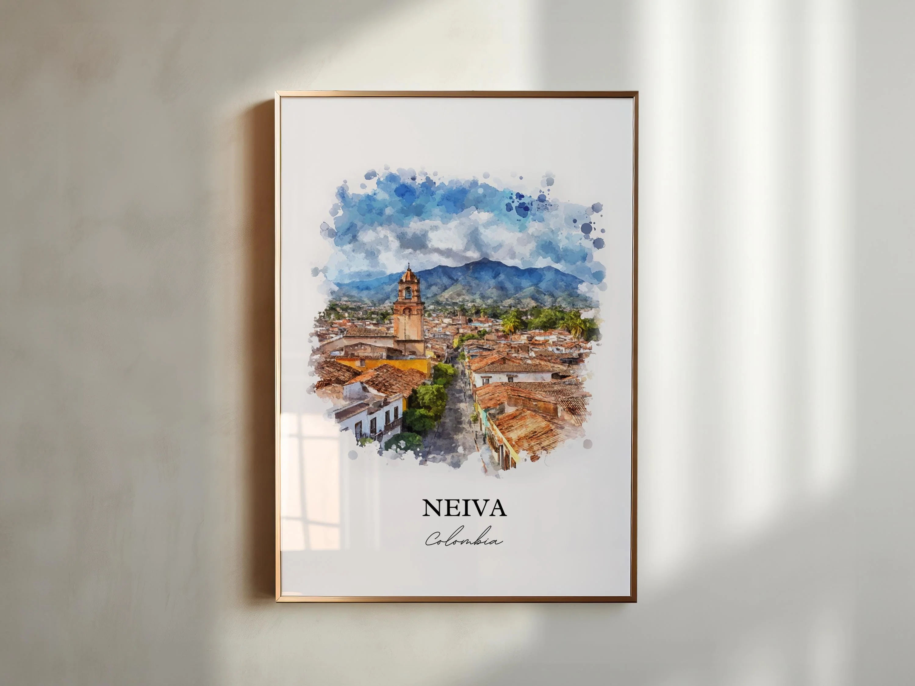 Neiva, Colombia – Watercolor Art Print - Image 3