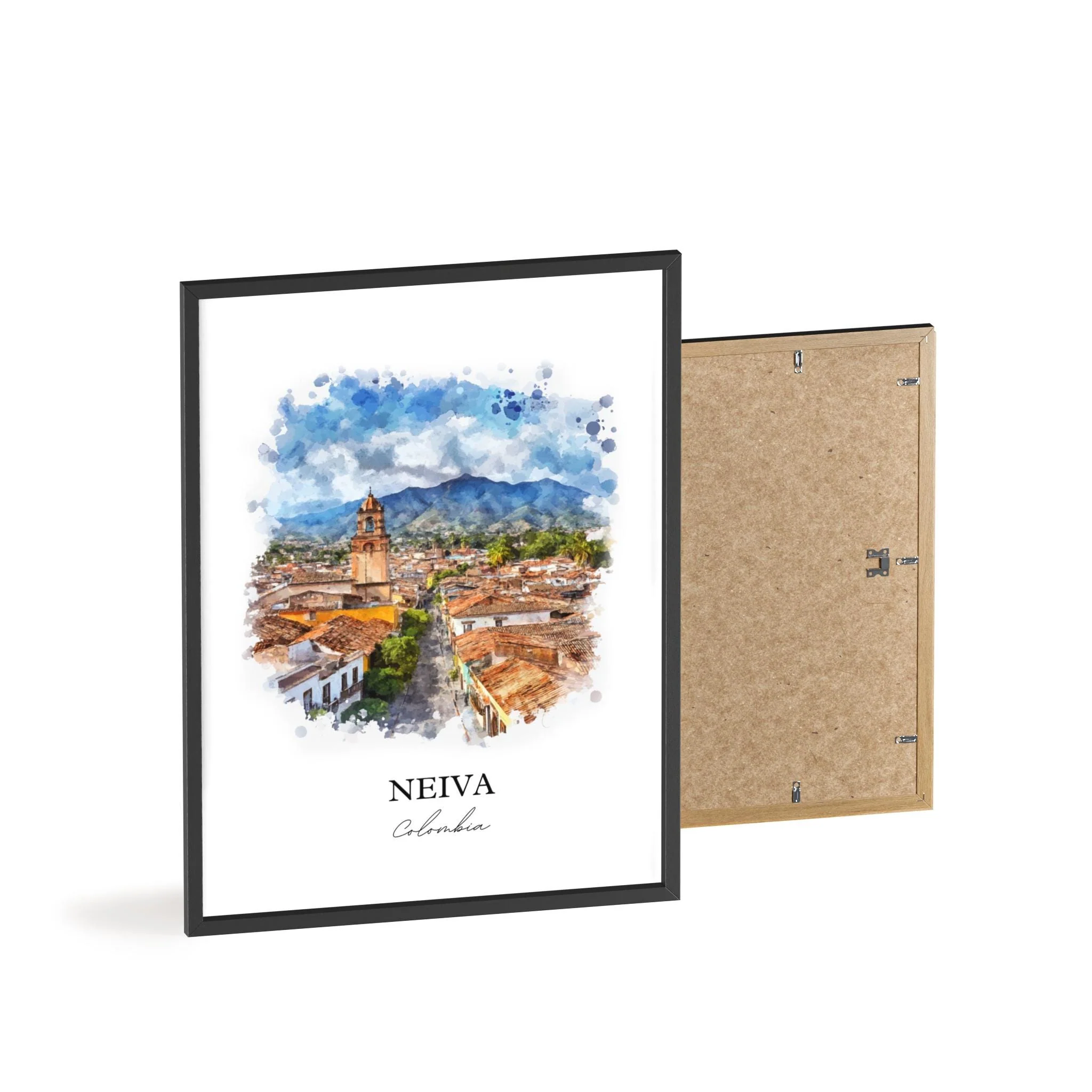 Neiva, Colombia – Watercolor Art Print - Image 8