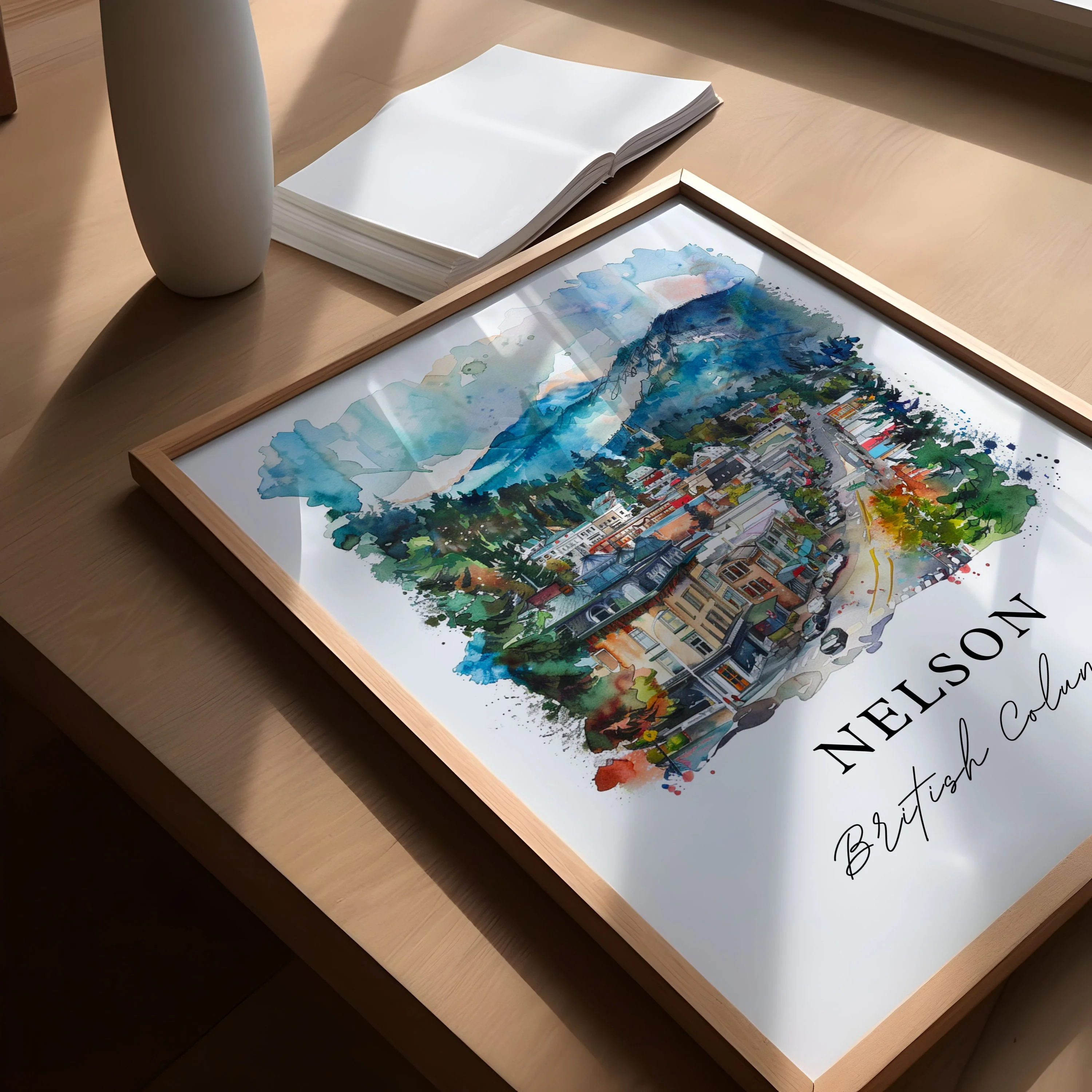 Nelson, Canada – Watercolor Art Print - Image 3