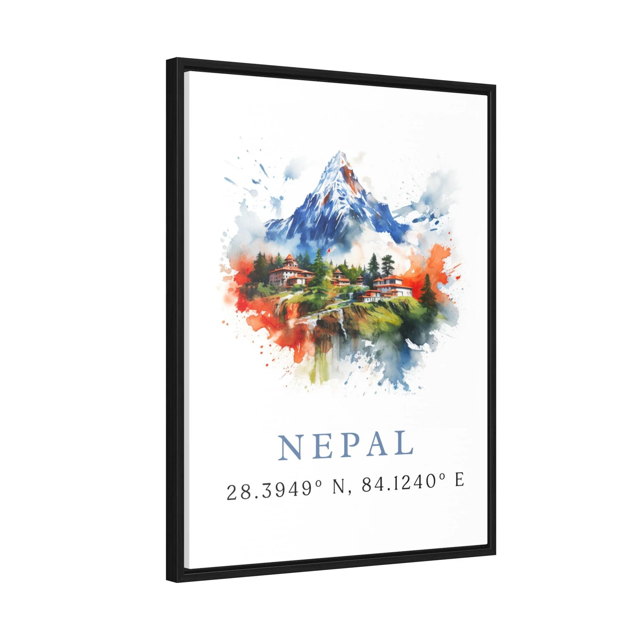Nepal, Nepal – Watercolor Art Print with Coordinates and Custom Text - Image 6