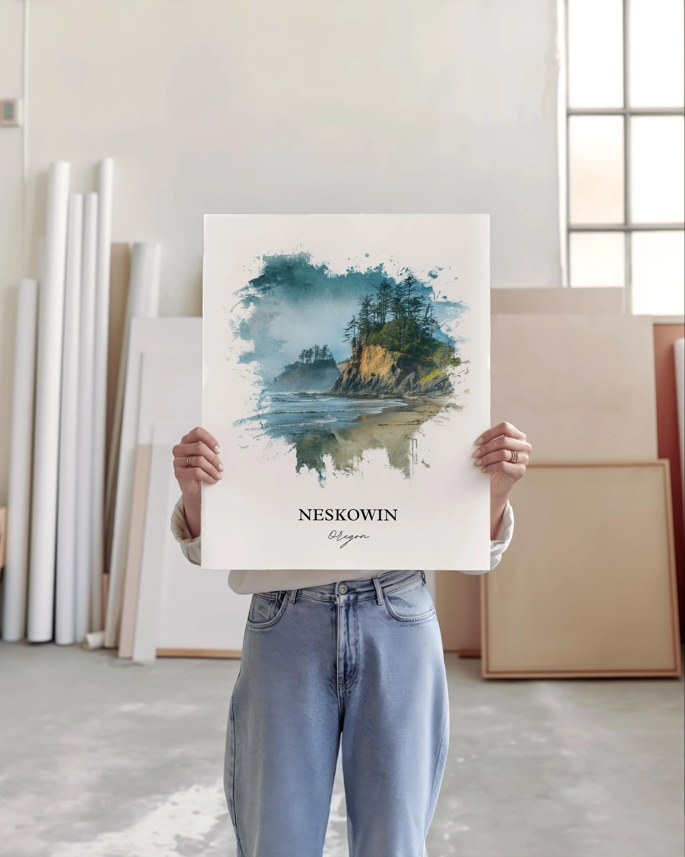 Neskowin, Oregon – Watercolor Art Print - Image 5
