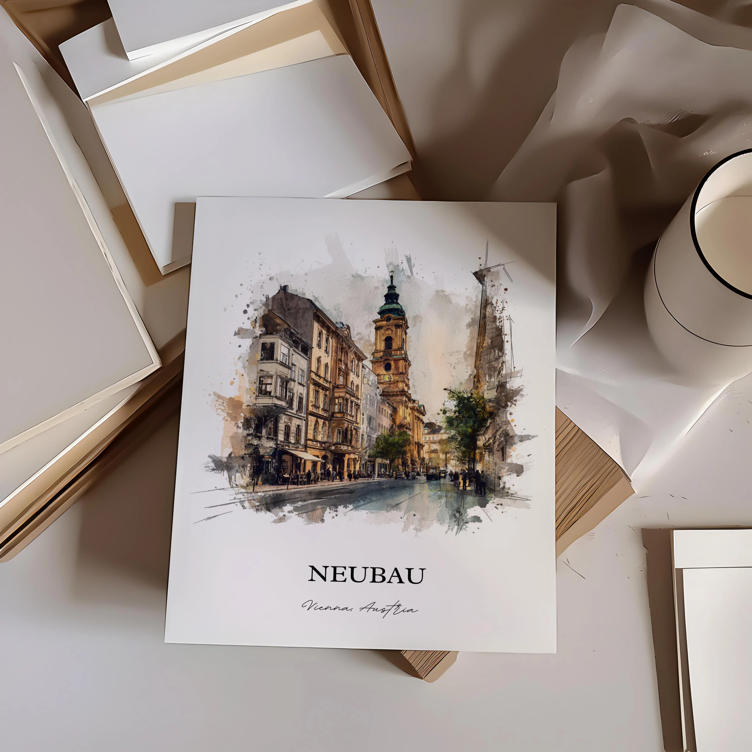 Vienna, Austria – Watercolor Art Print - Image 3