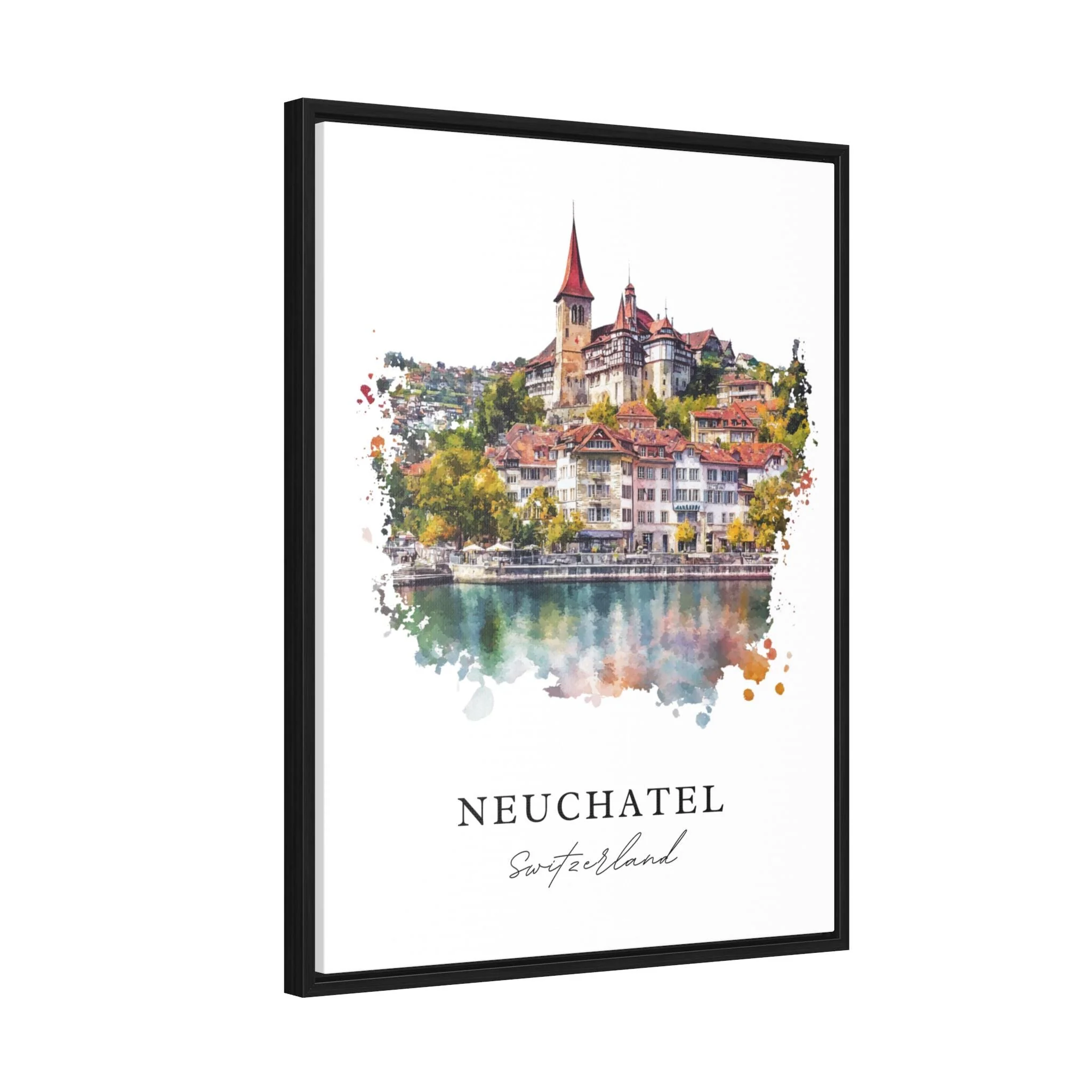 Neuchatel, Switzerland – Watercolor Art Print - Image 6