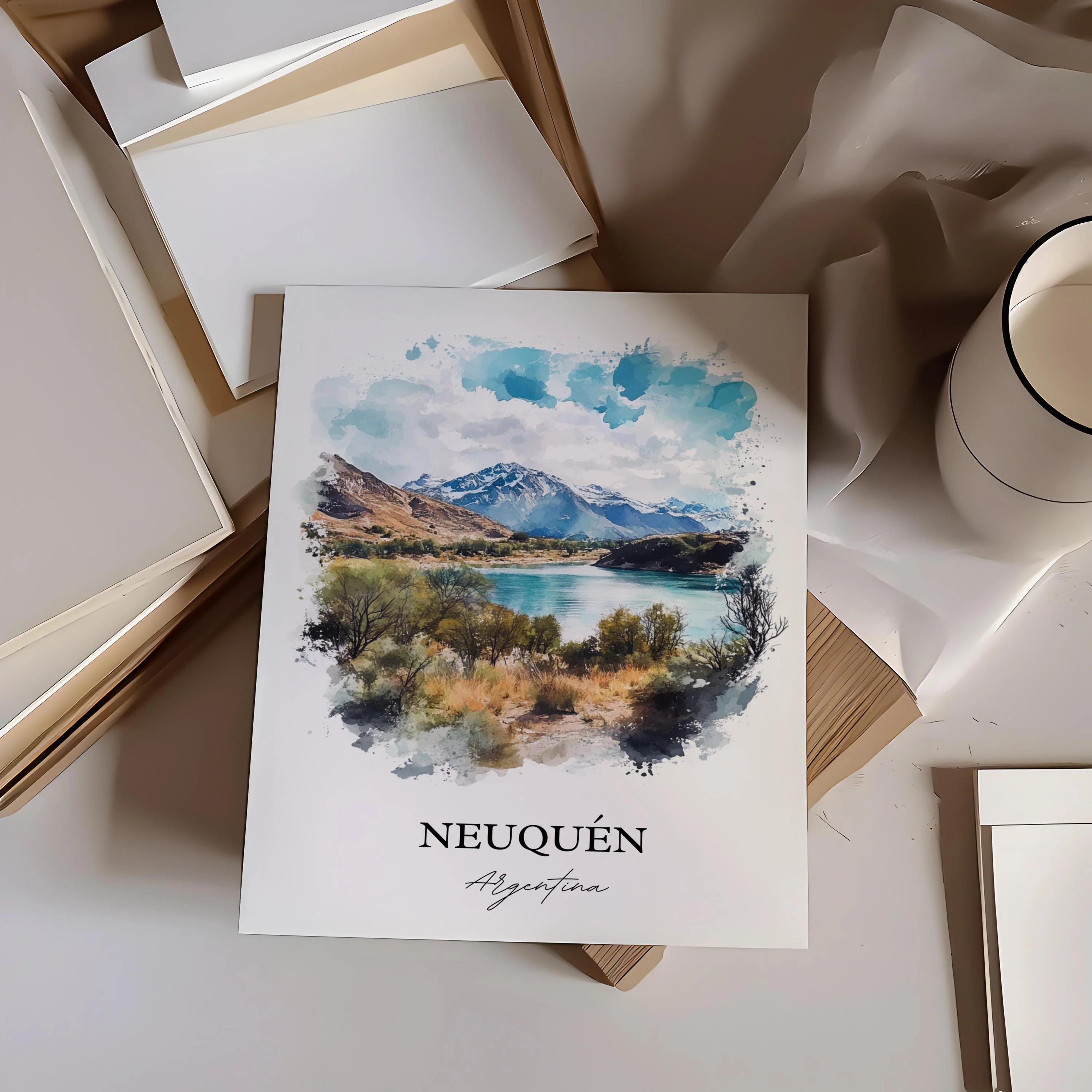Neuquén, Argentina – Watercolor Art Print - Image 6