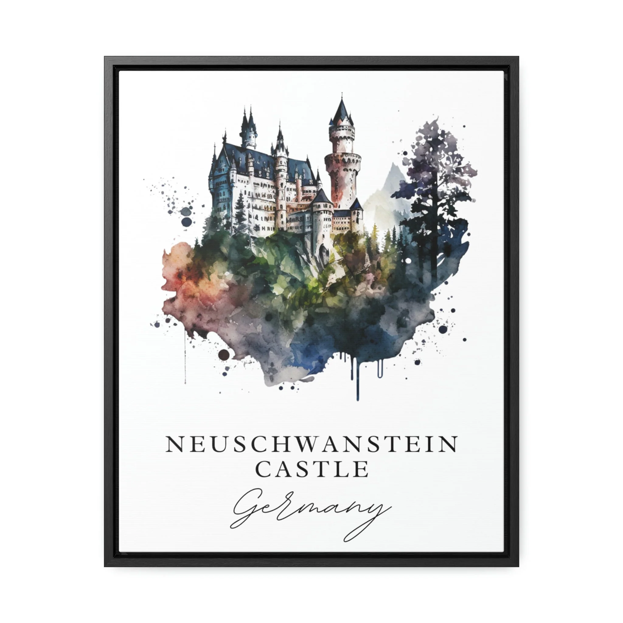 Neuschwanstein Castle, Germany – Watercolor Art Print - Image 6