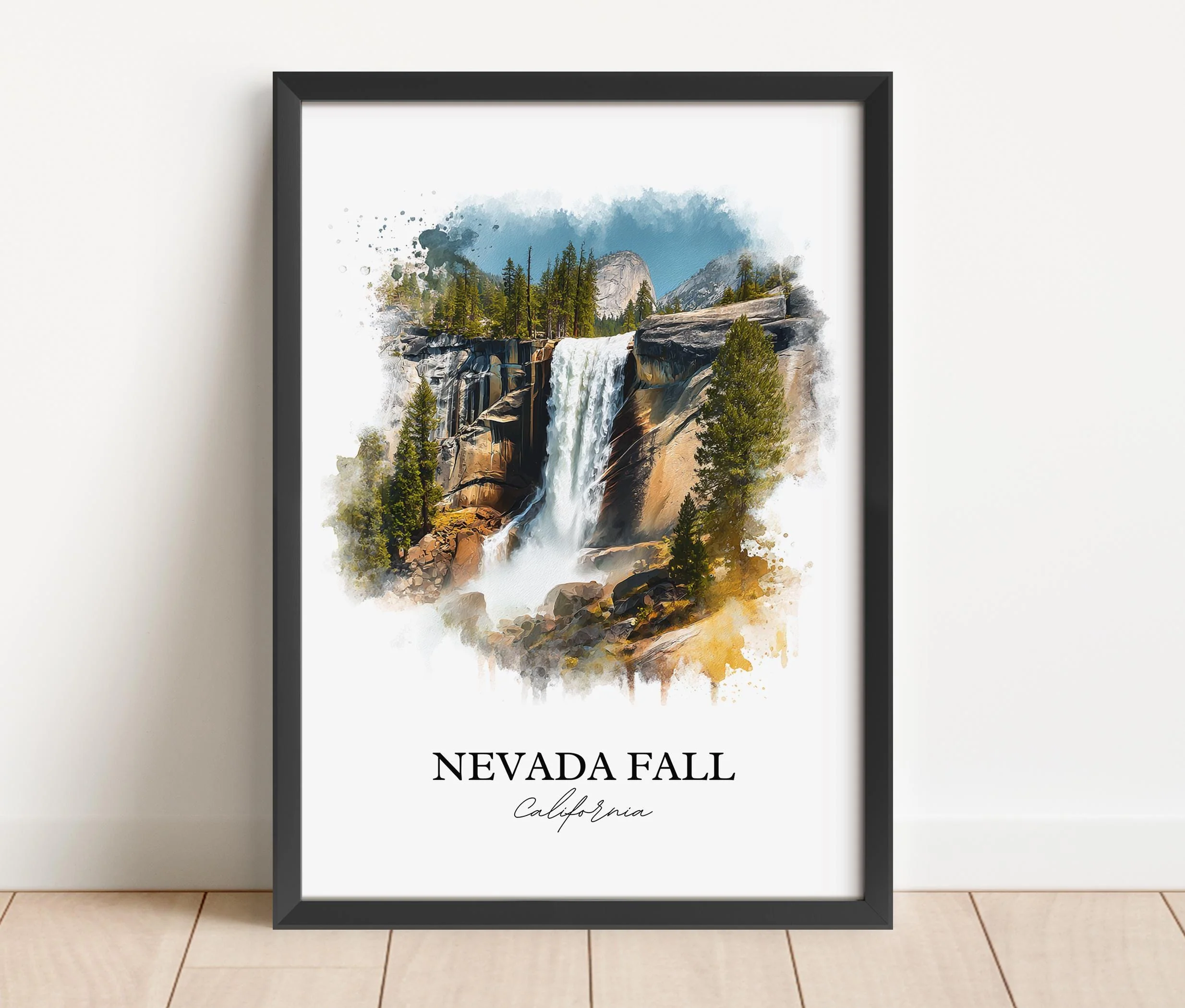 Nevada Fall, USA – Watercolor Art Print - Image 6