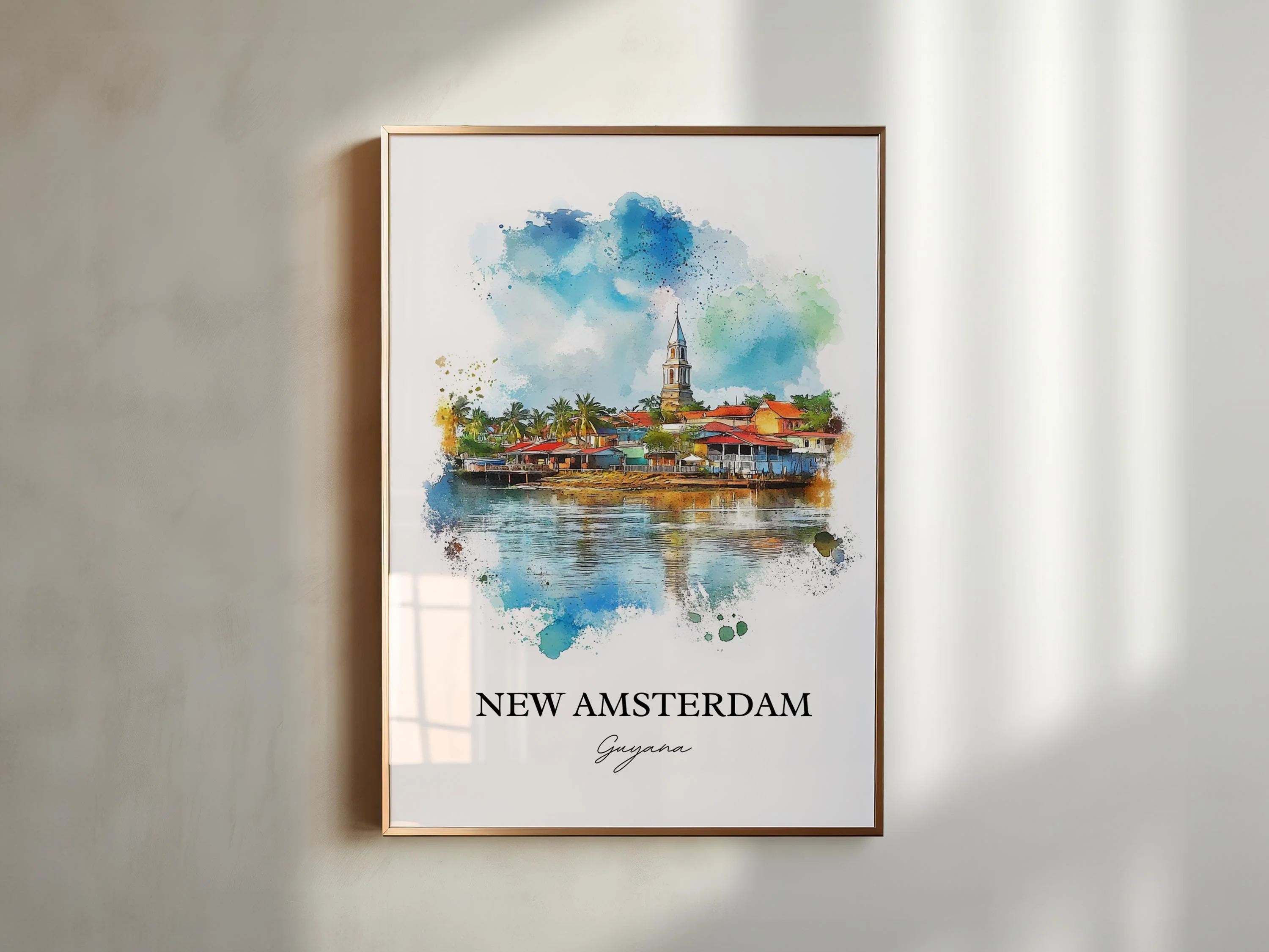 New Amsterdam, Guyana – Watercolor Art Print - Image 3