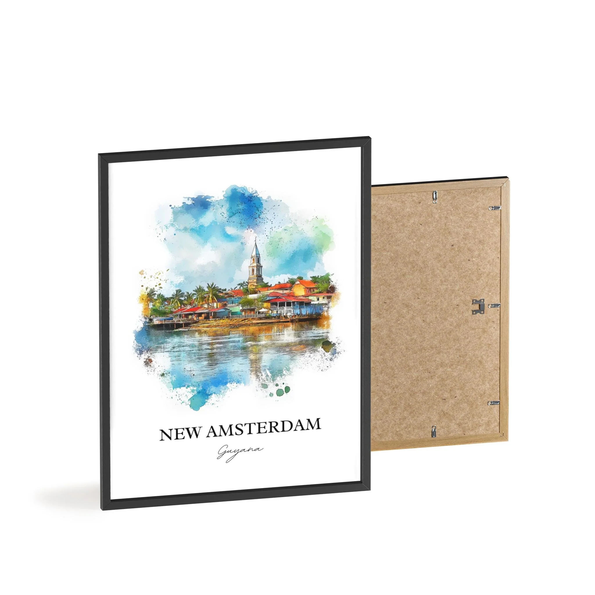 New Amsterdam, Guyana – Watercolor Art Print - Image 8