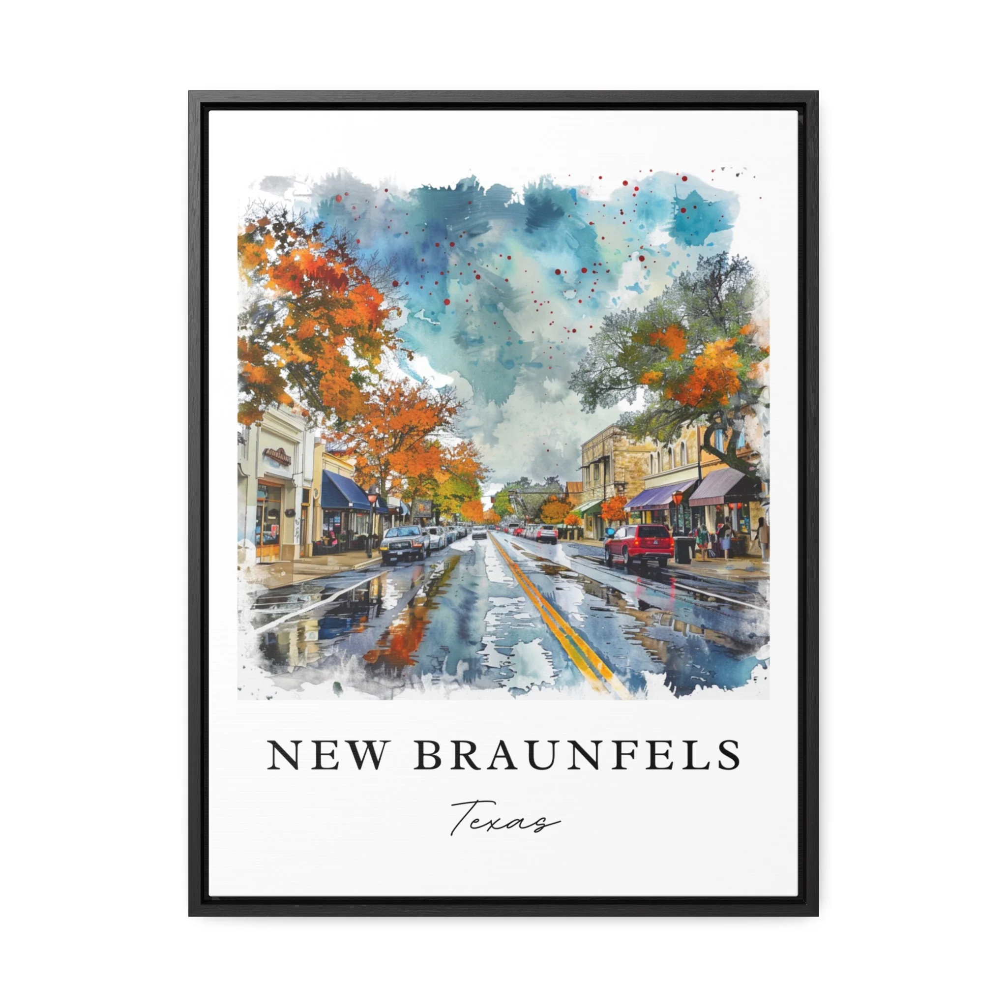 New Braunfels, Texas Watercolor Art Print - Image 5