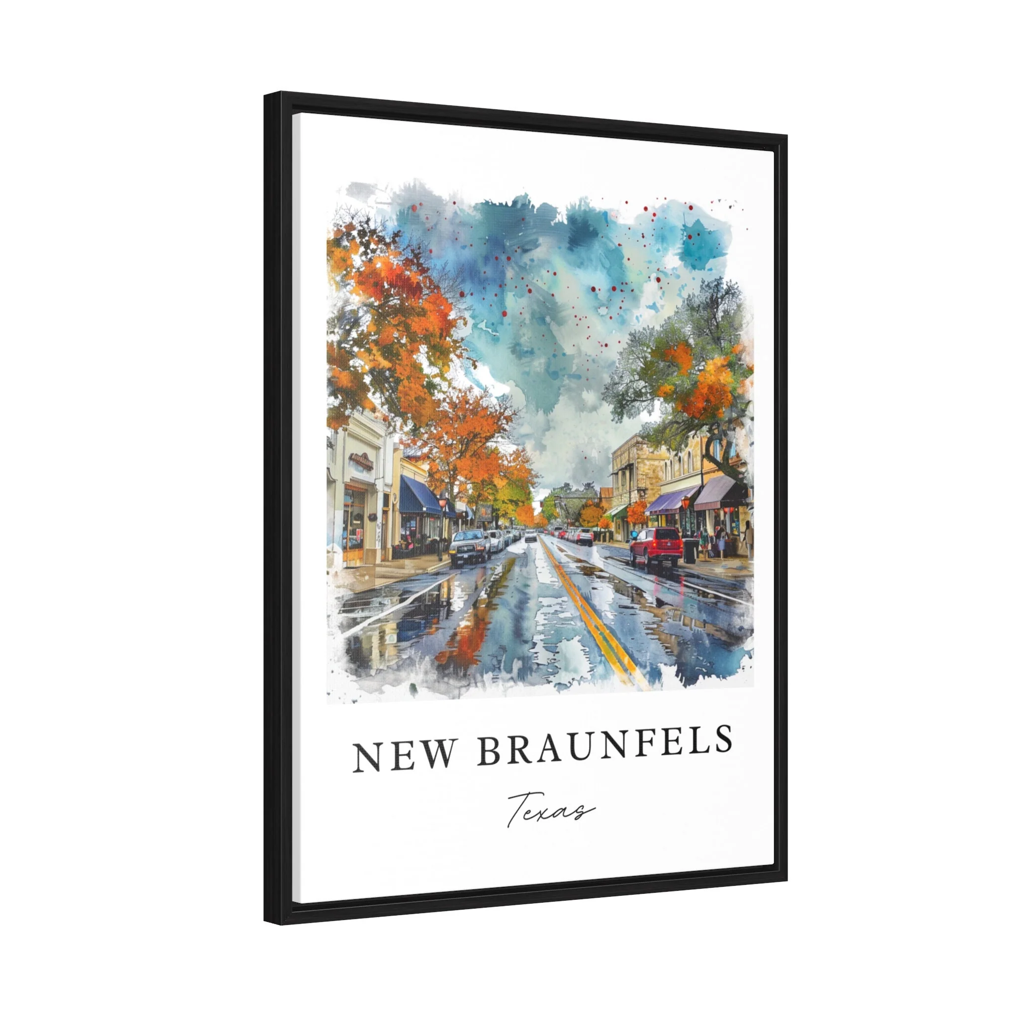 New Braunfels, Texas Watercolor Art Print - Image 6