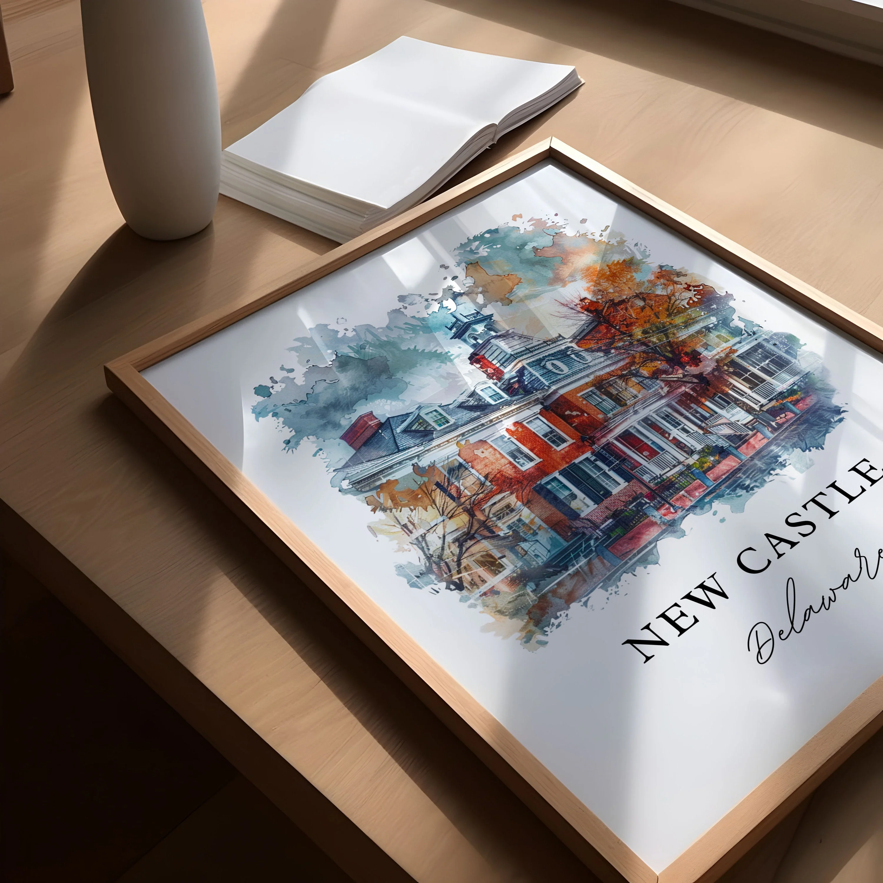 New Castle, Delaware, Delaware – Watercolor Art Print - Image 3