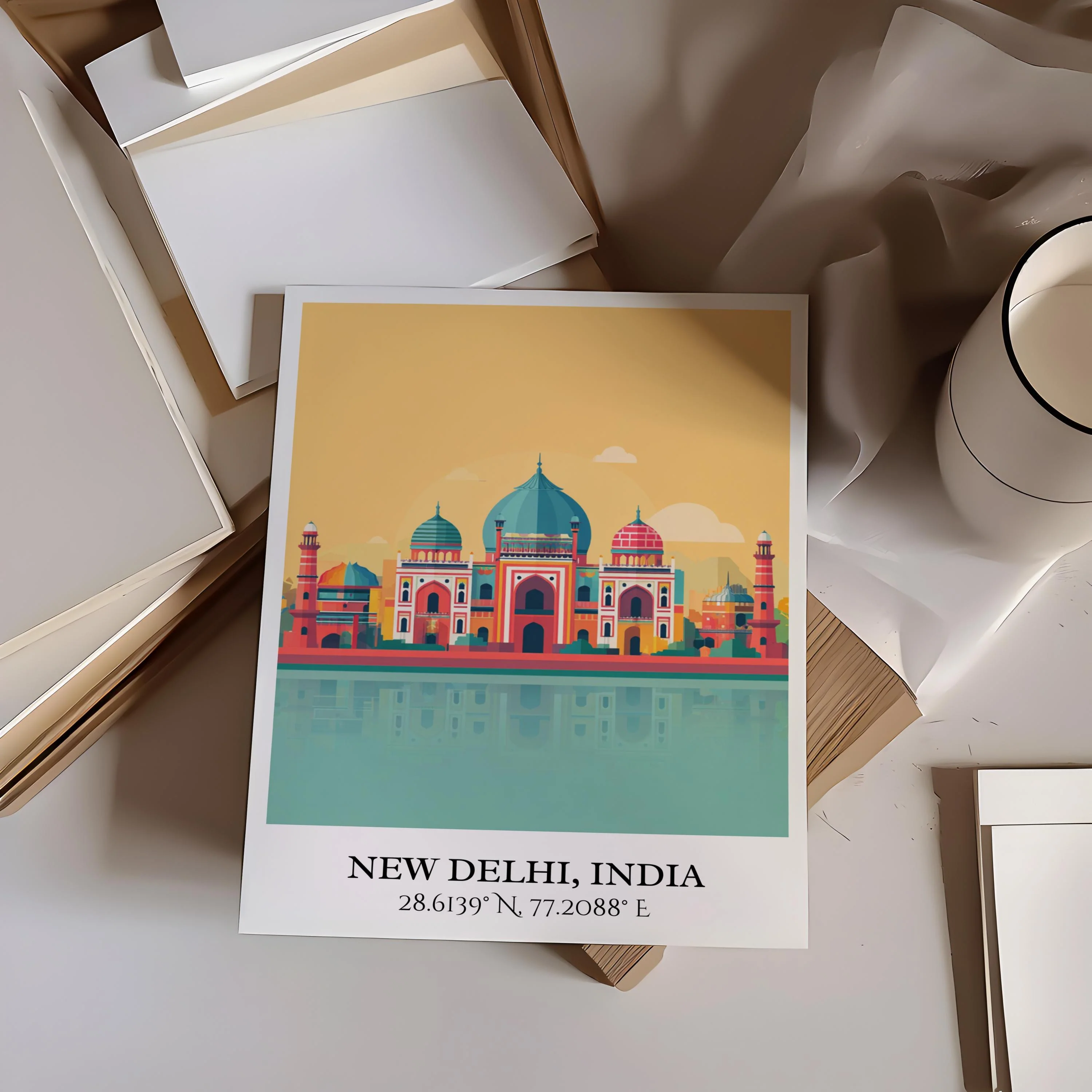 New Delhi, India – Watercolor Art Print - Image 6