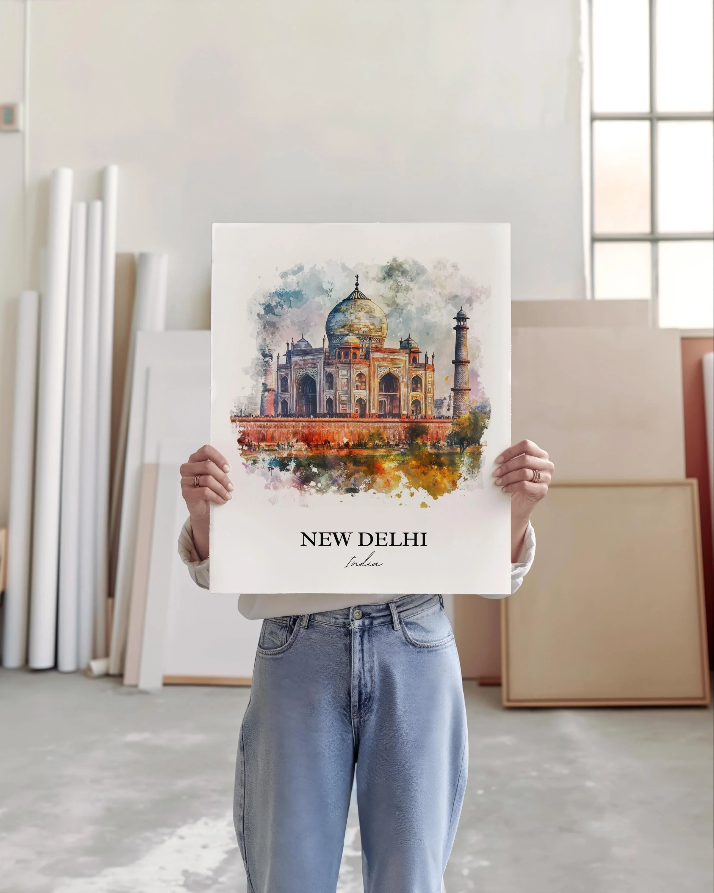 New Delhi, India – Watercolor Art Print - Image 5