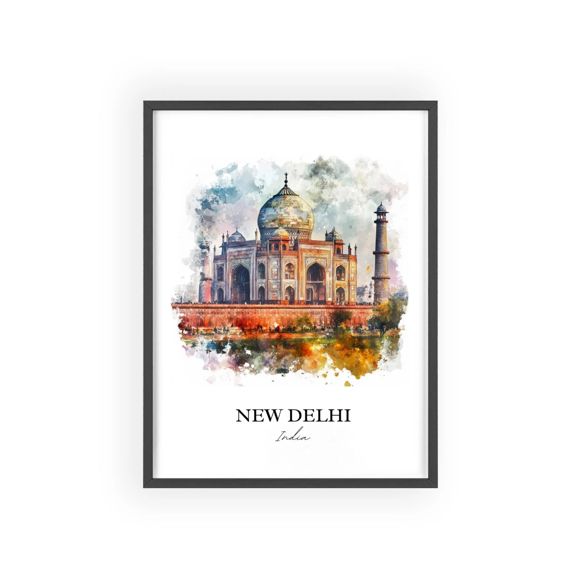 New Delhi, India – Watercolor Art Print - Image 7