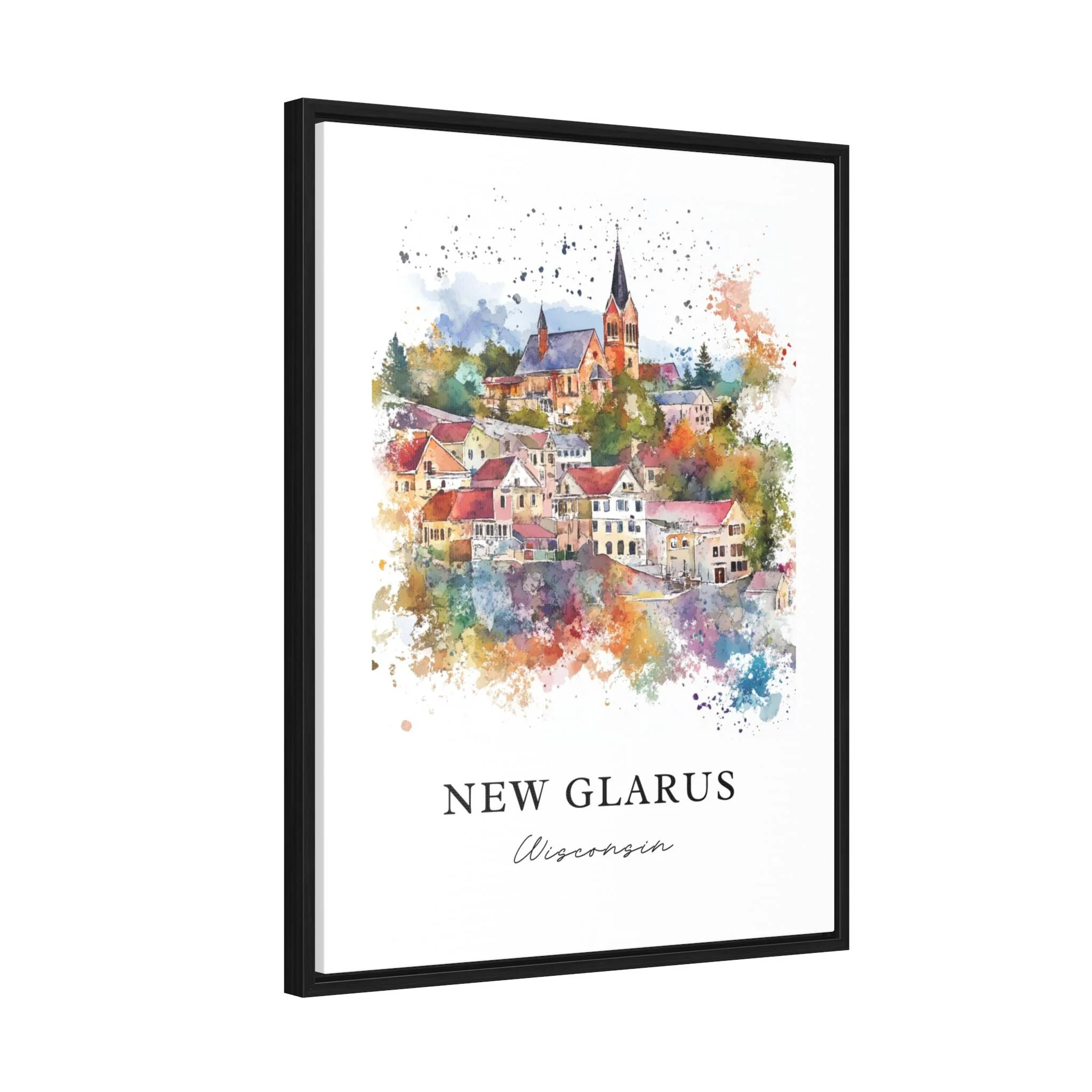 New Glarus, WI, USA – Watercolor Art Print - Image 6