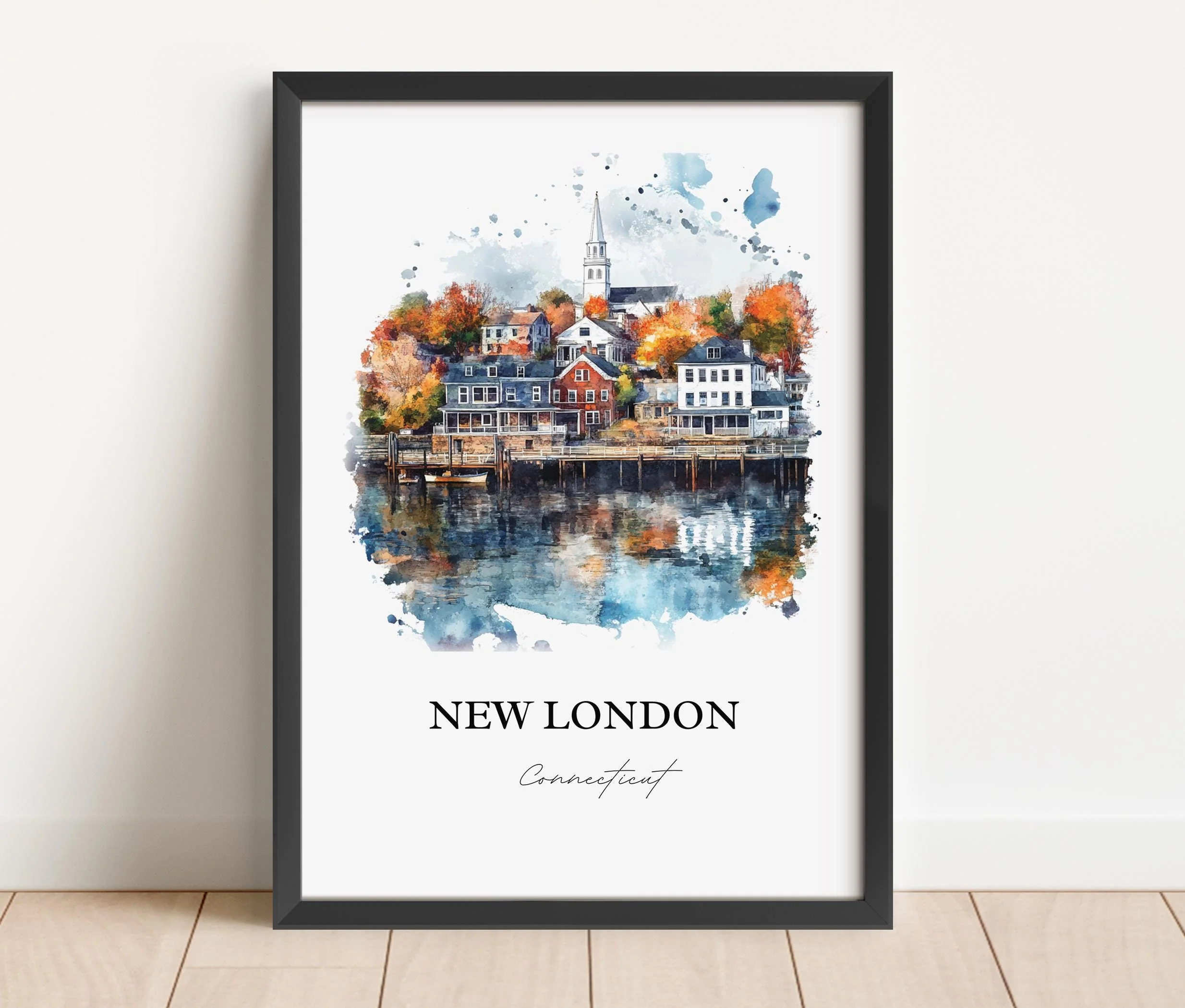 New London, Connecticut – Watercolor Art Print