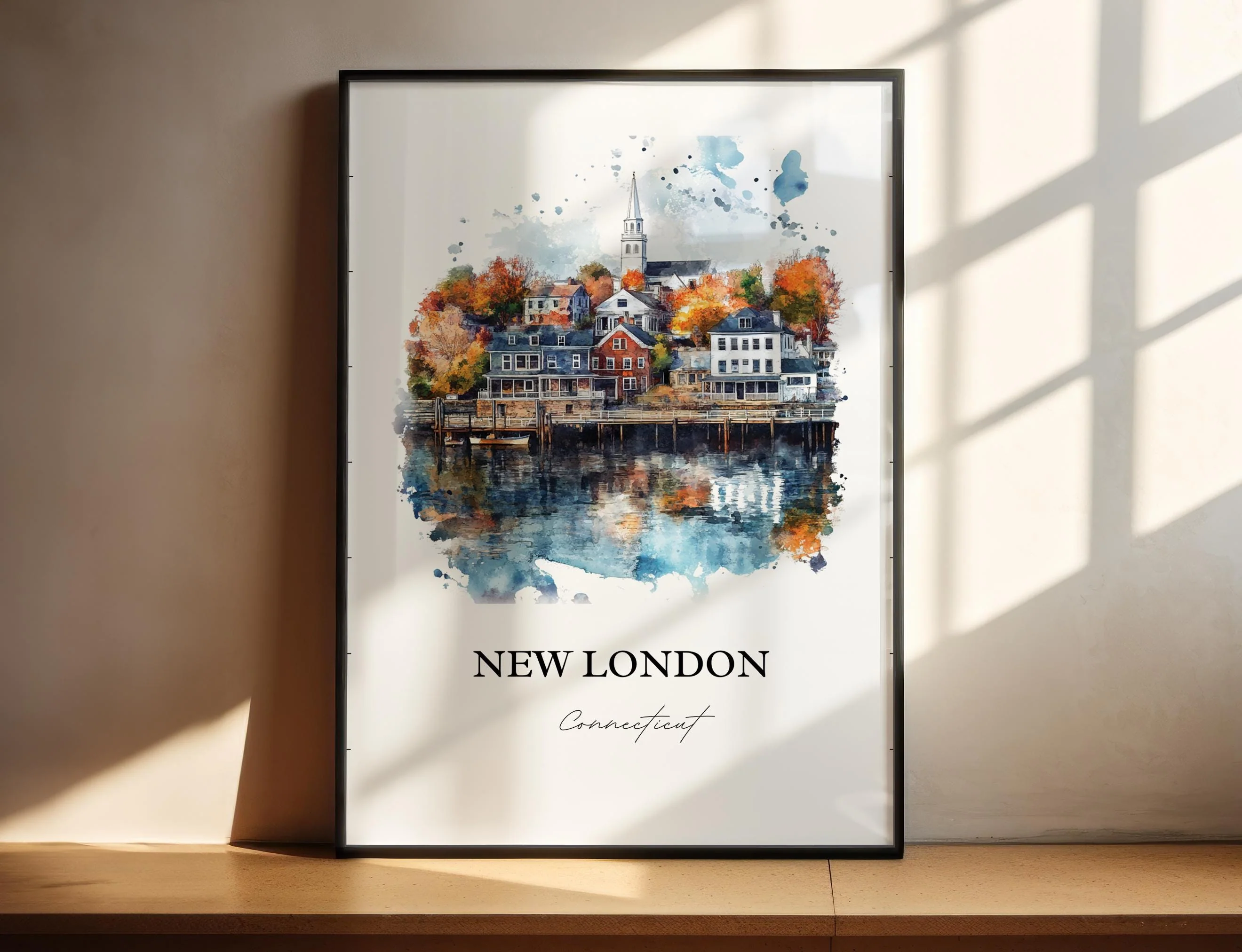 New London, Connecticut – Watercolor Art Print - Image 3