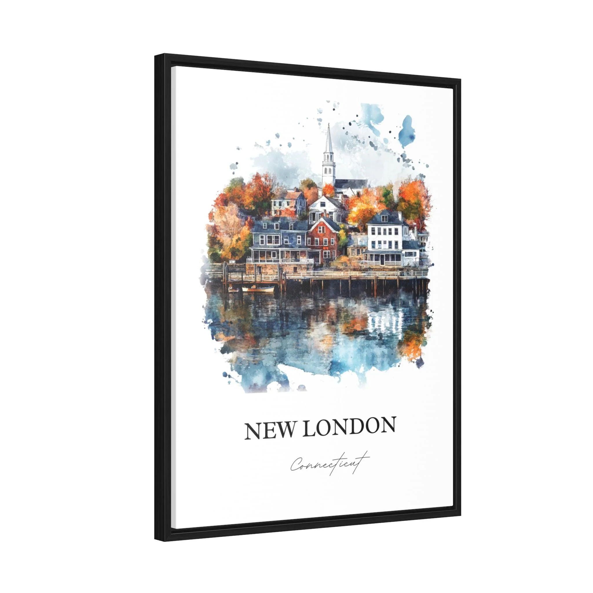 New London, Connecticut – Watercolor Art Print - Image 8