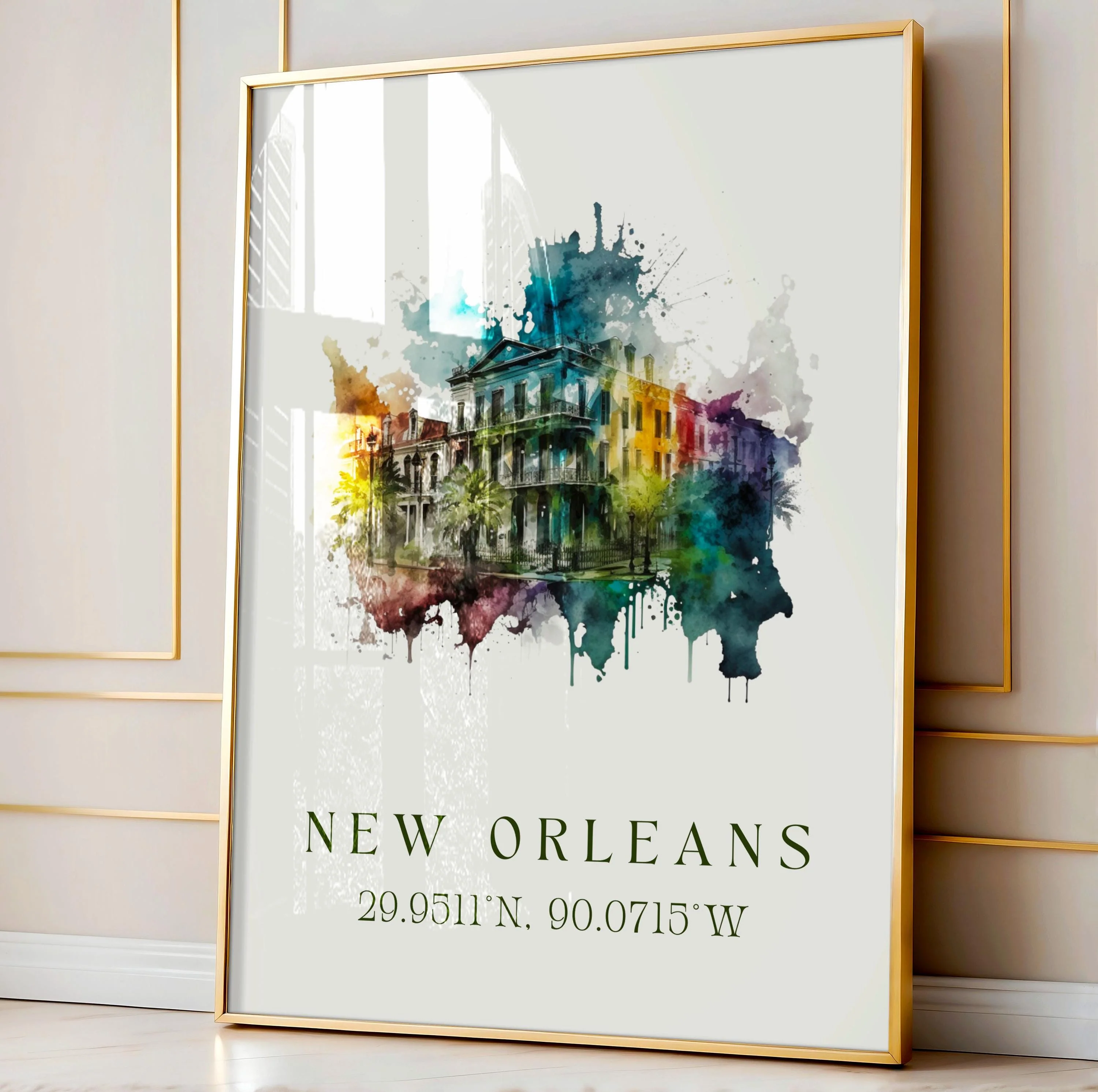 New Orleans, Louisiana Watercolor Art Print - Image 4