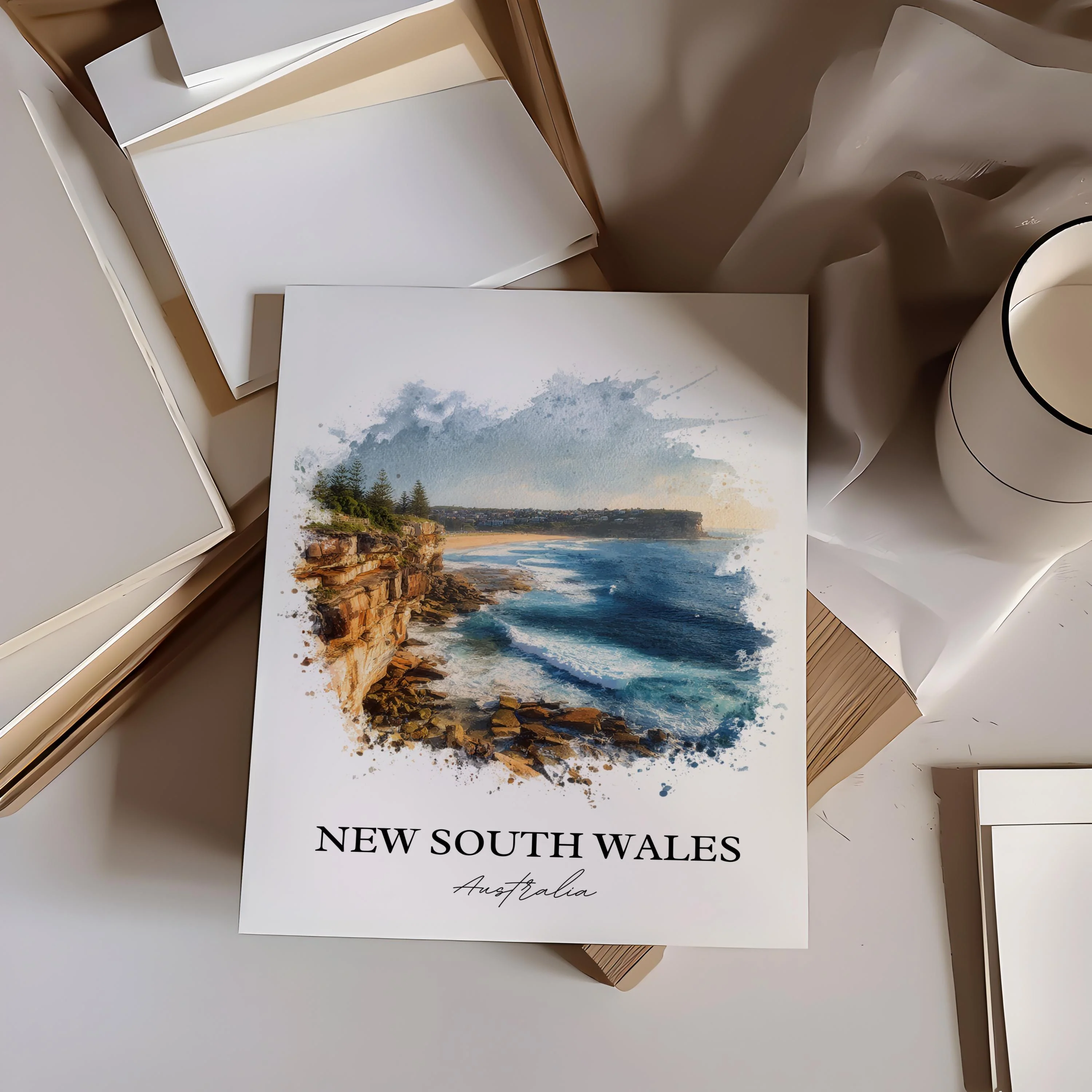 New South Wales, Australia – Watercolor Art Print - Image 5