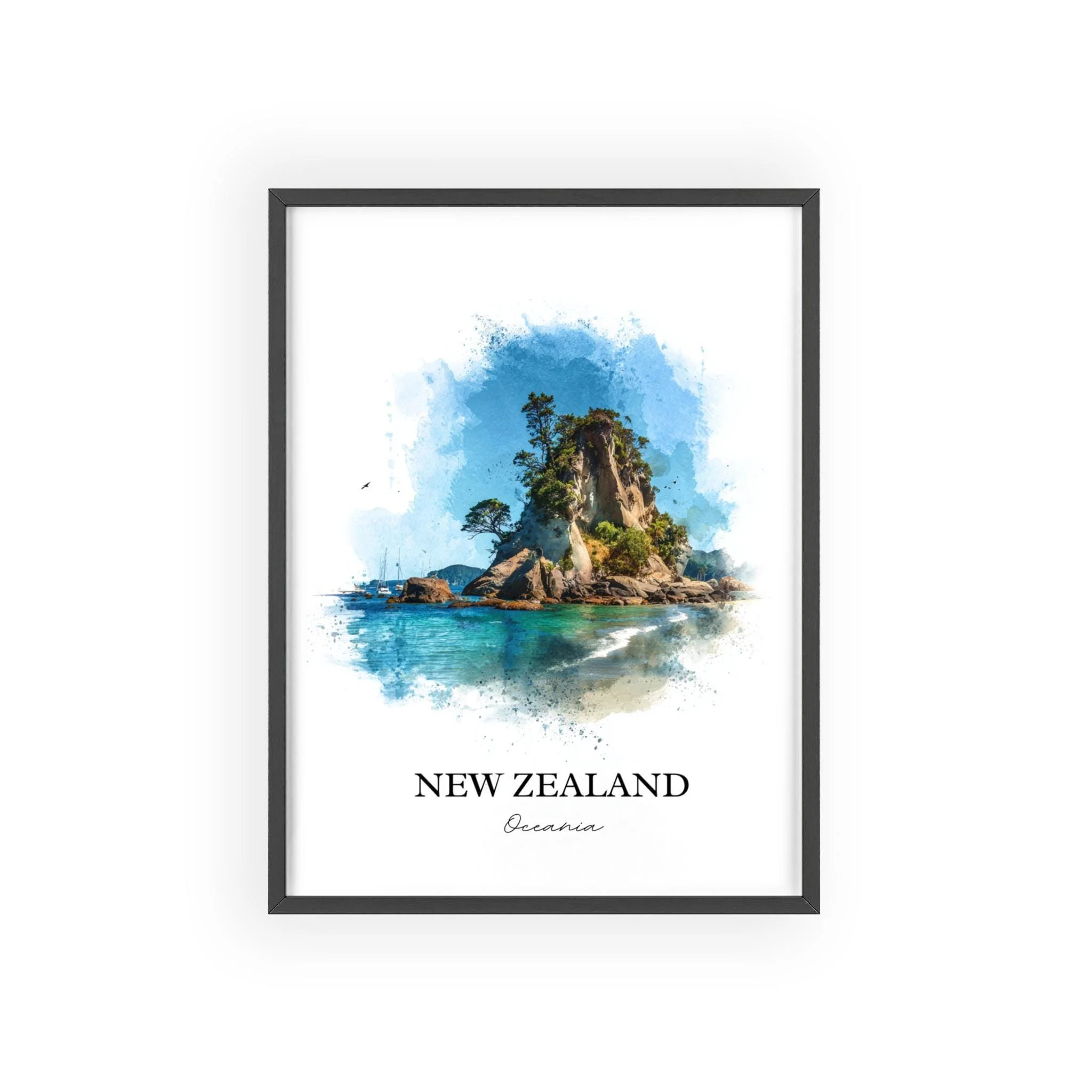 Auckland, New Zealand – Watercolor Art Print - Image 7