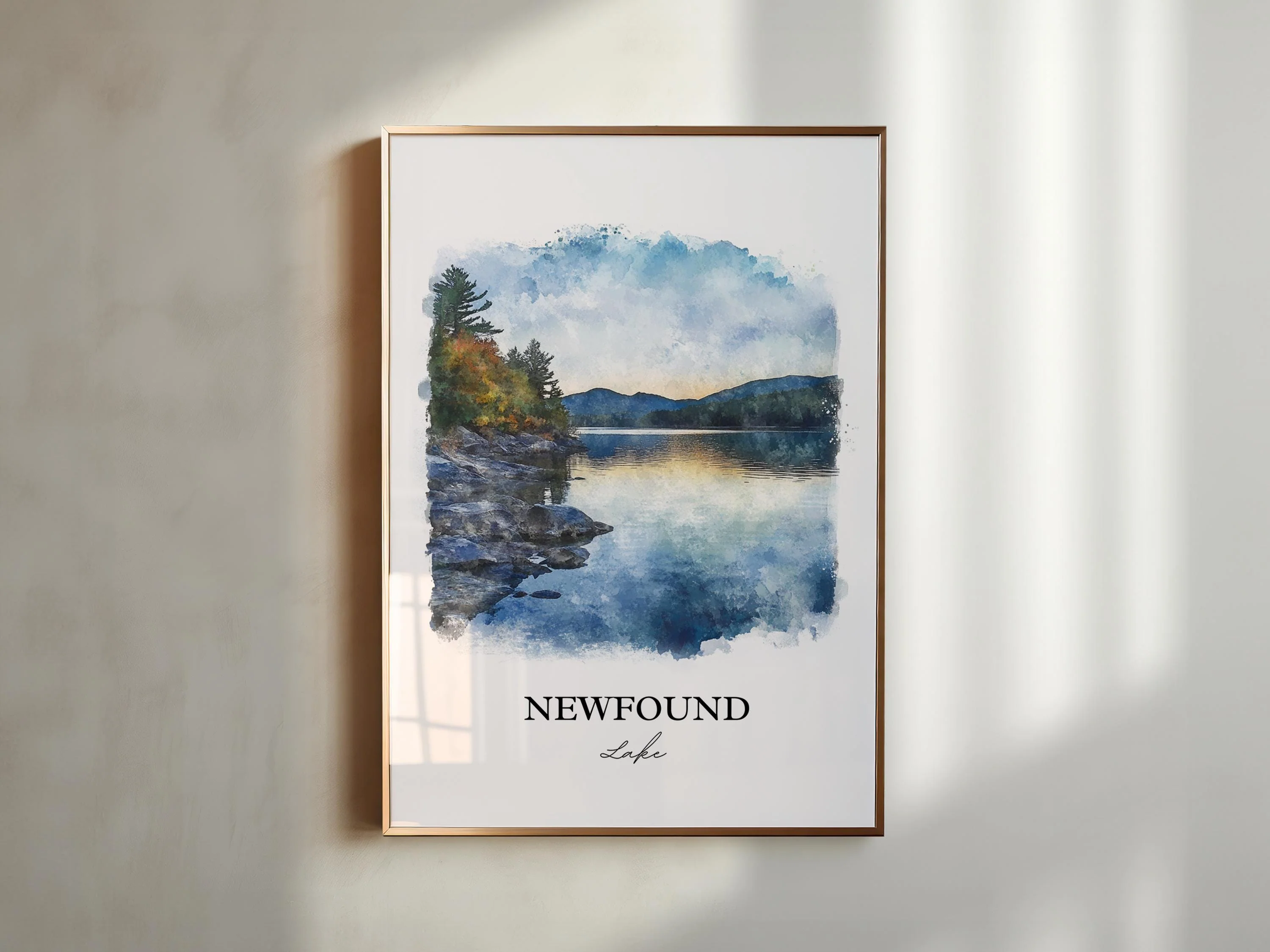 Newfound Lake, USA – Watercolor Art Print - Image 3