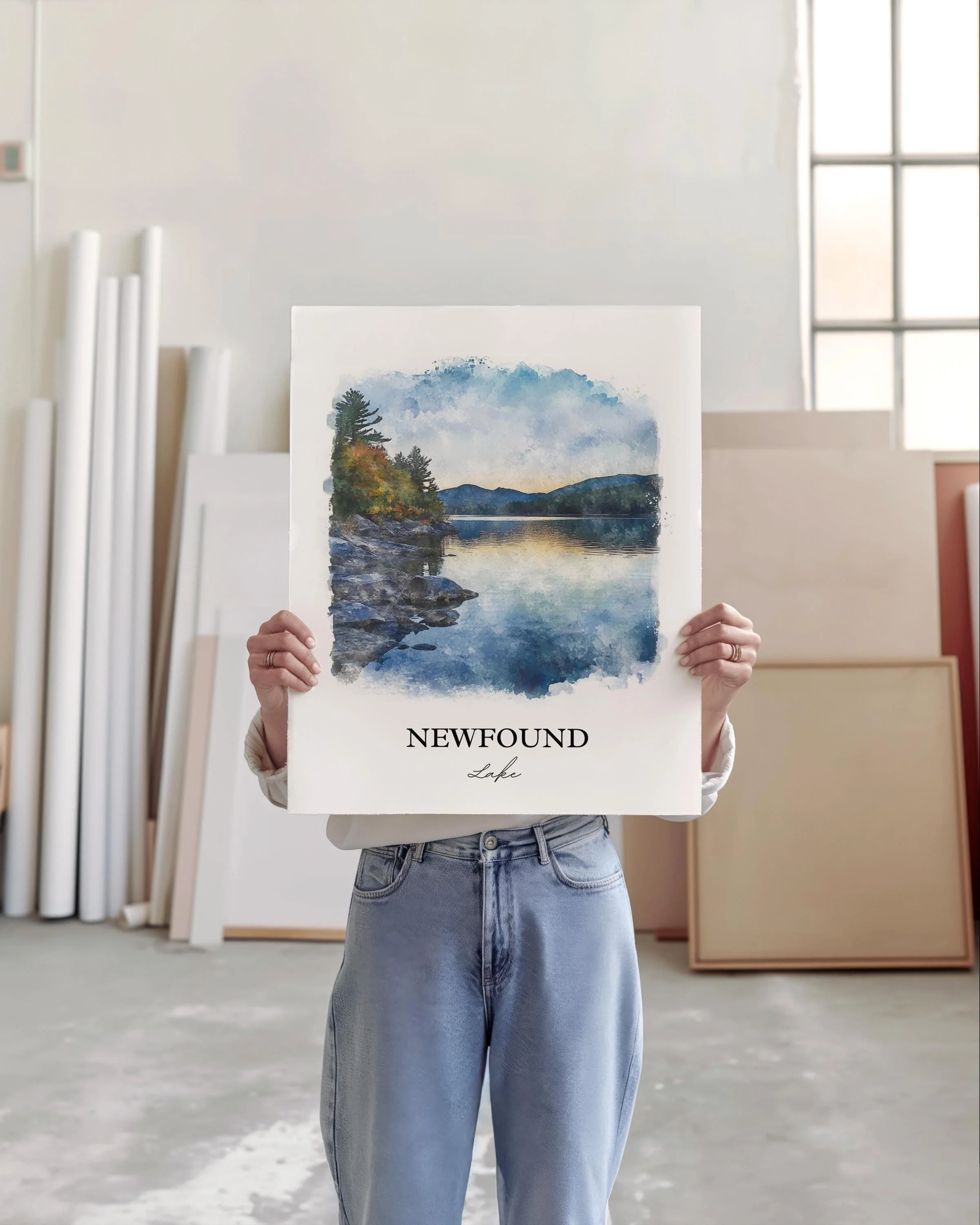 Newfound Lake, USA – Watercolor Art Print - Image 4