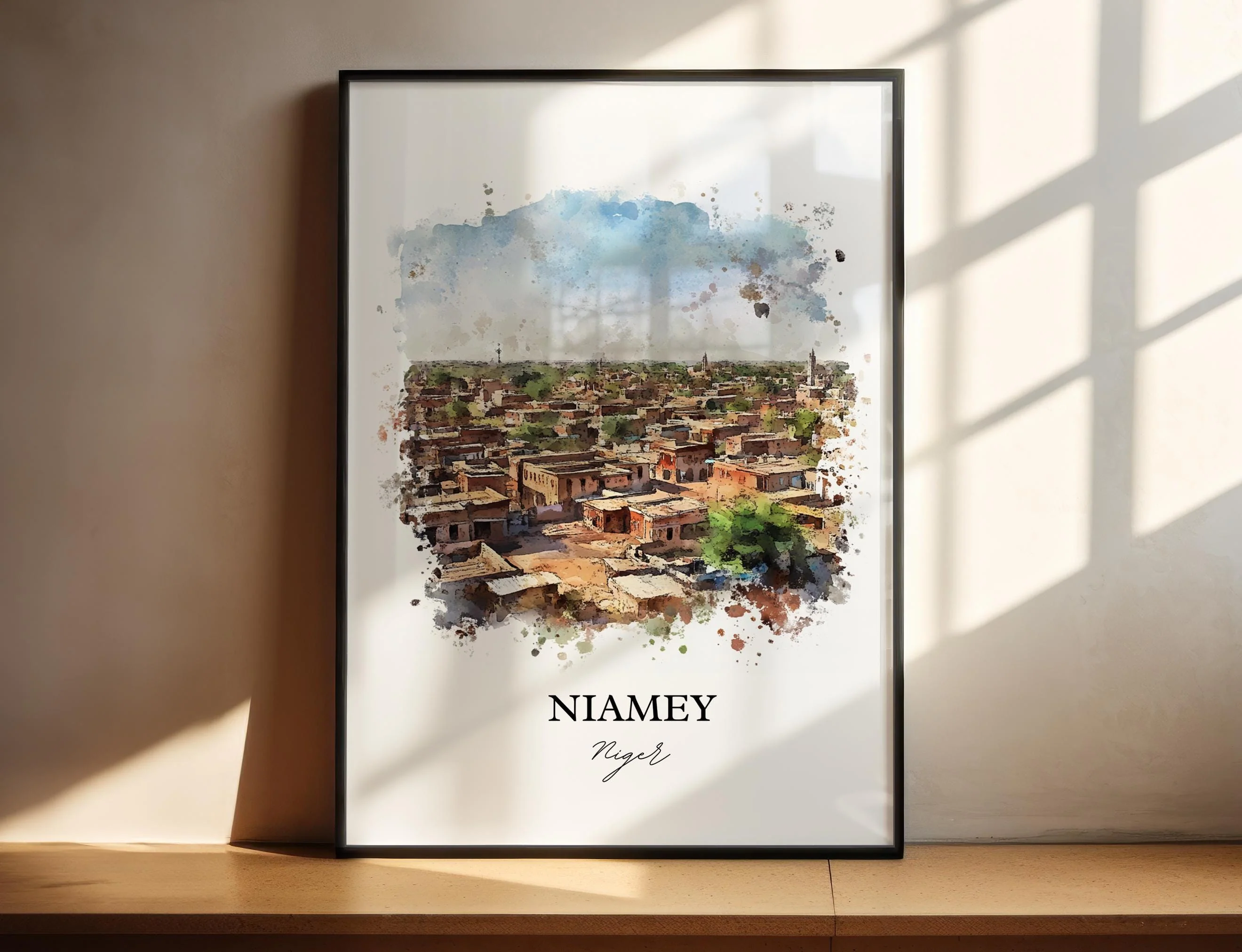 Niamey, Niger – Watercolor Art Print
