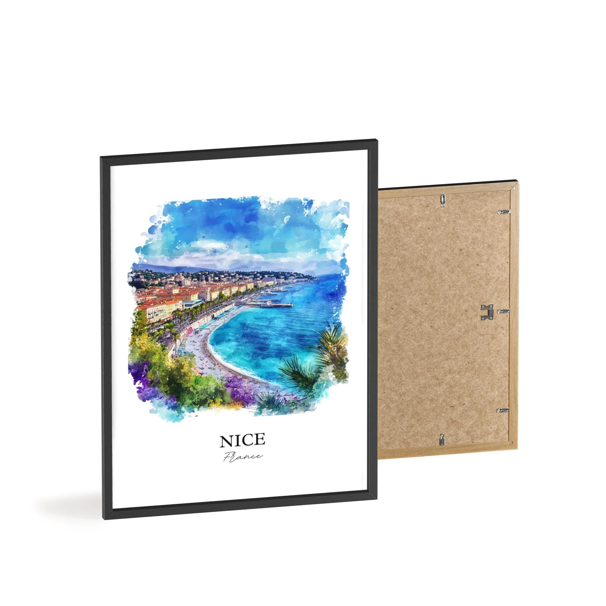 Nice, France – Watercolor Art Print of French Riviera - Image 8