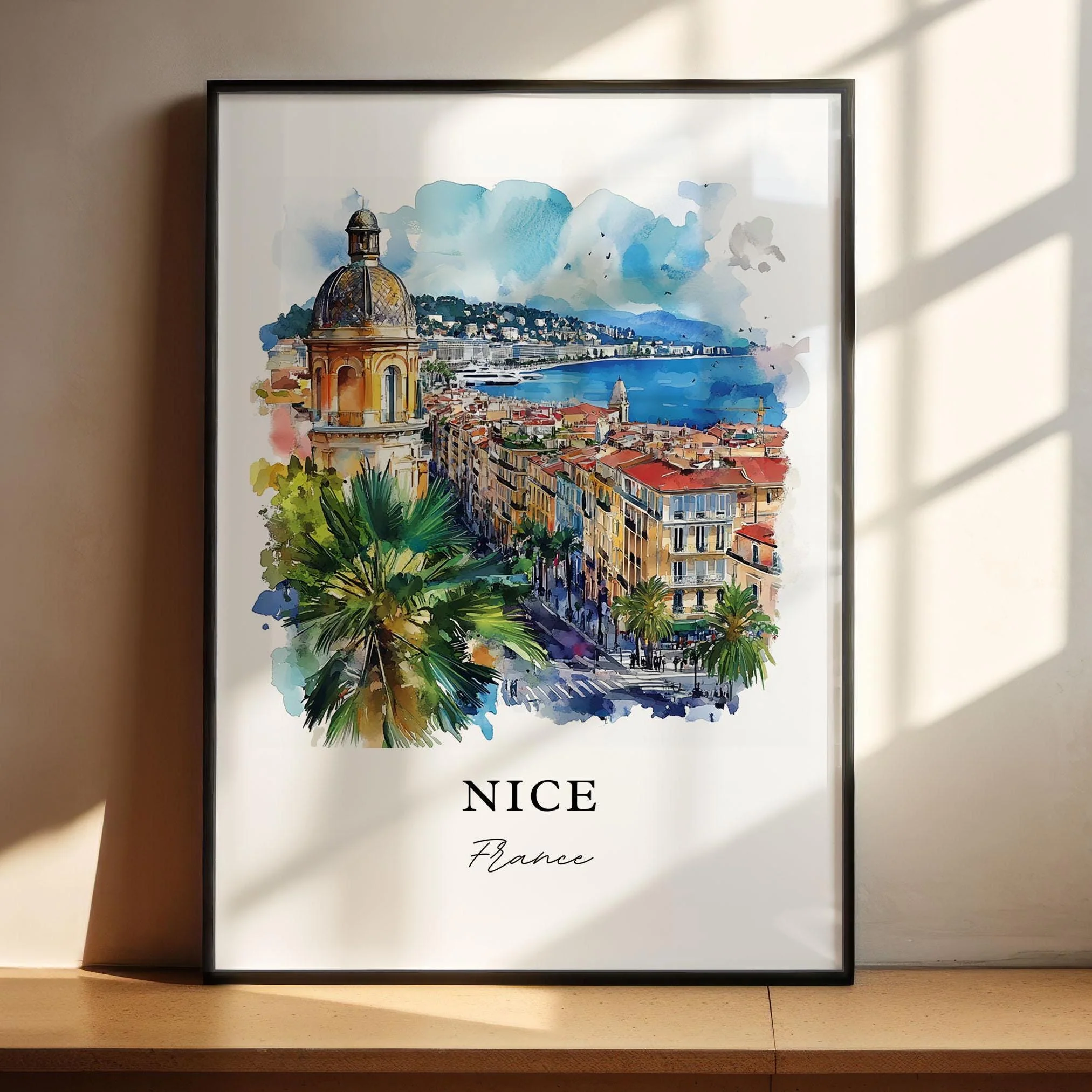 Nice, France – Watercolor Art Print
