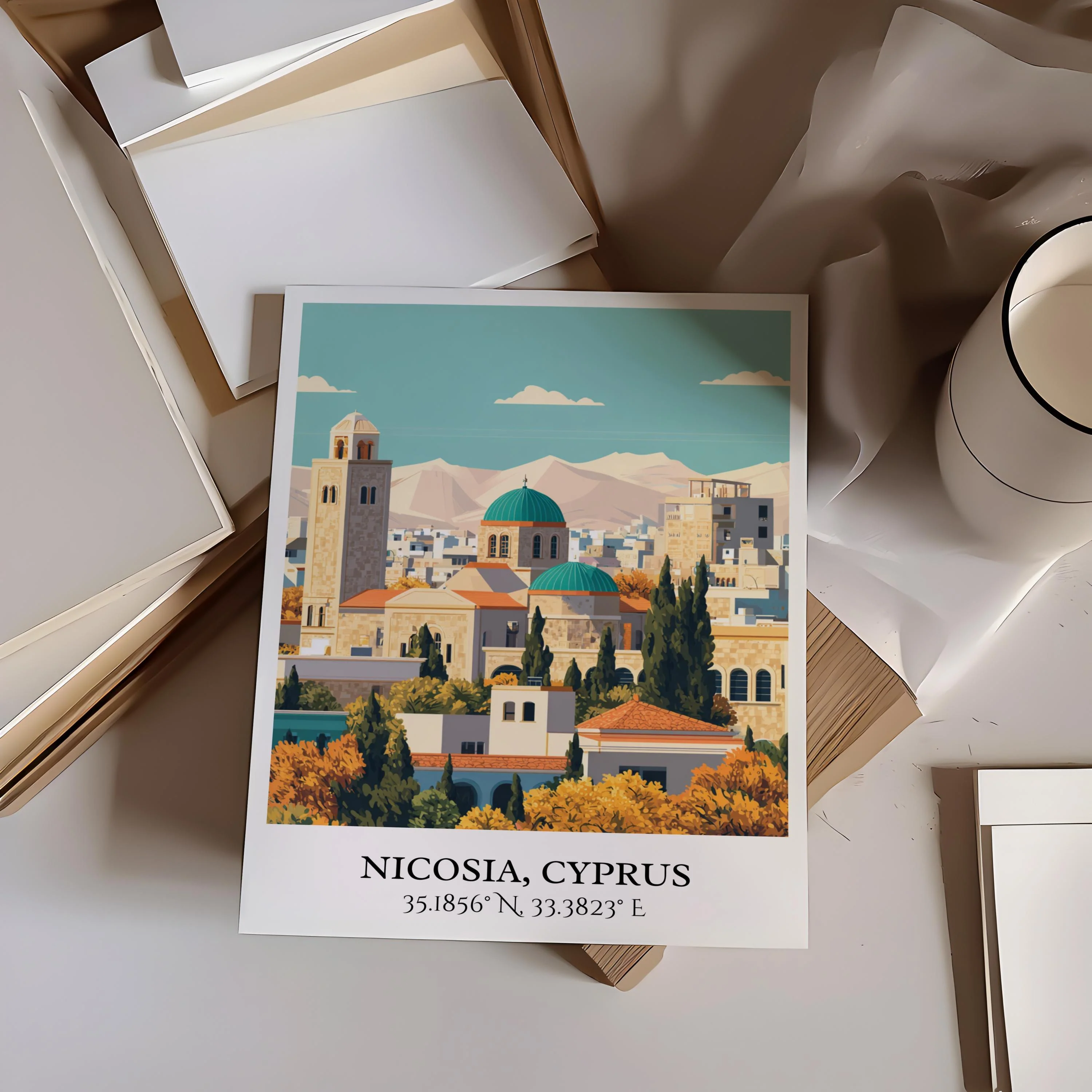 Nicosia, Cyprus – Watercolor Art Print - Image 3