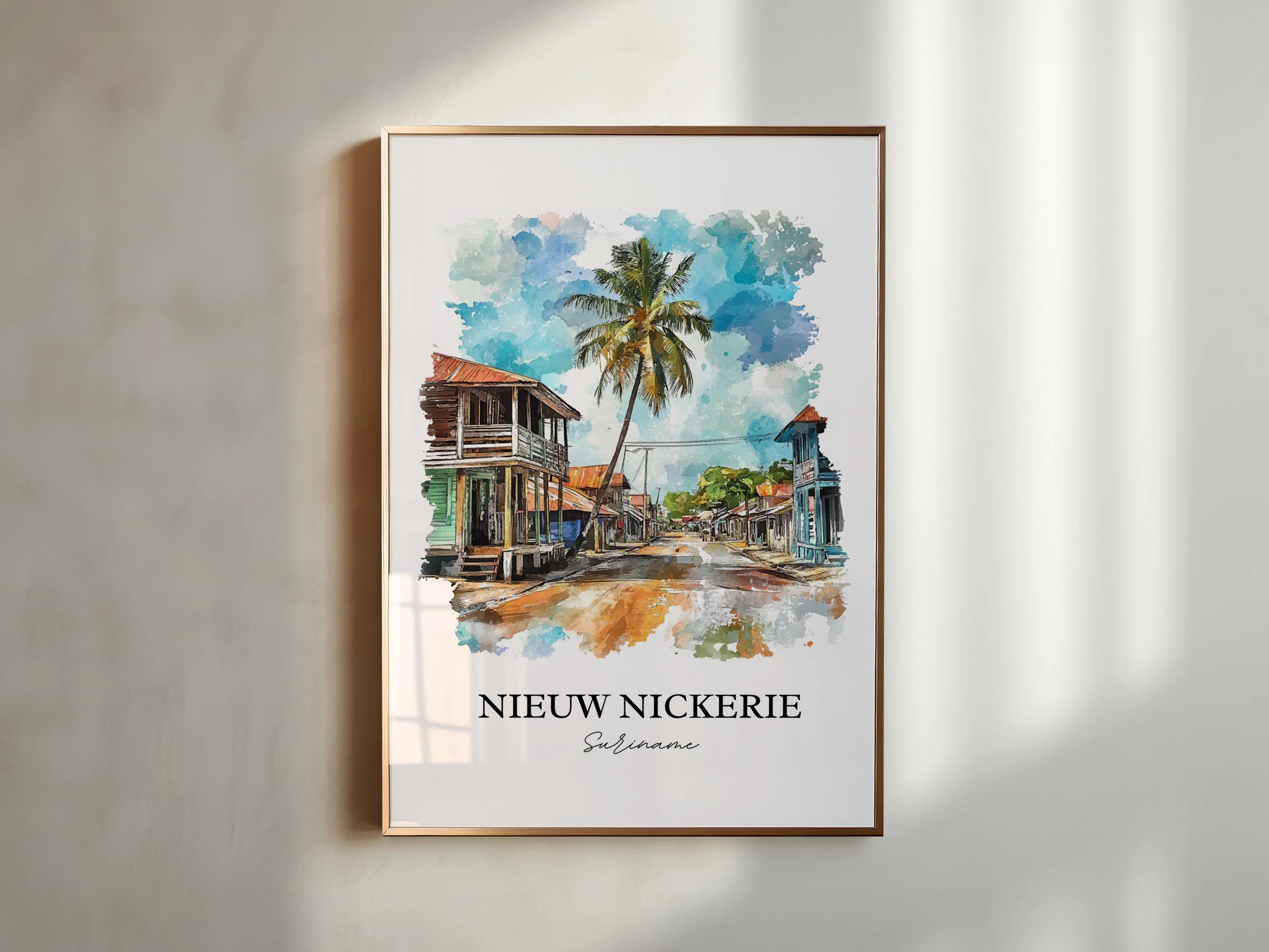 Nieuw Nickerie, Suriname – Watercolor Art Print - Image 3