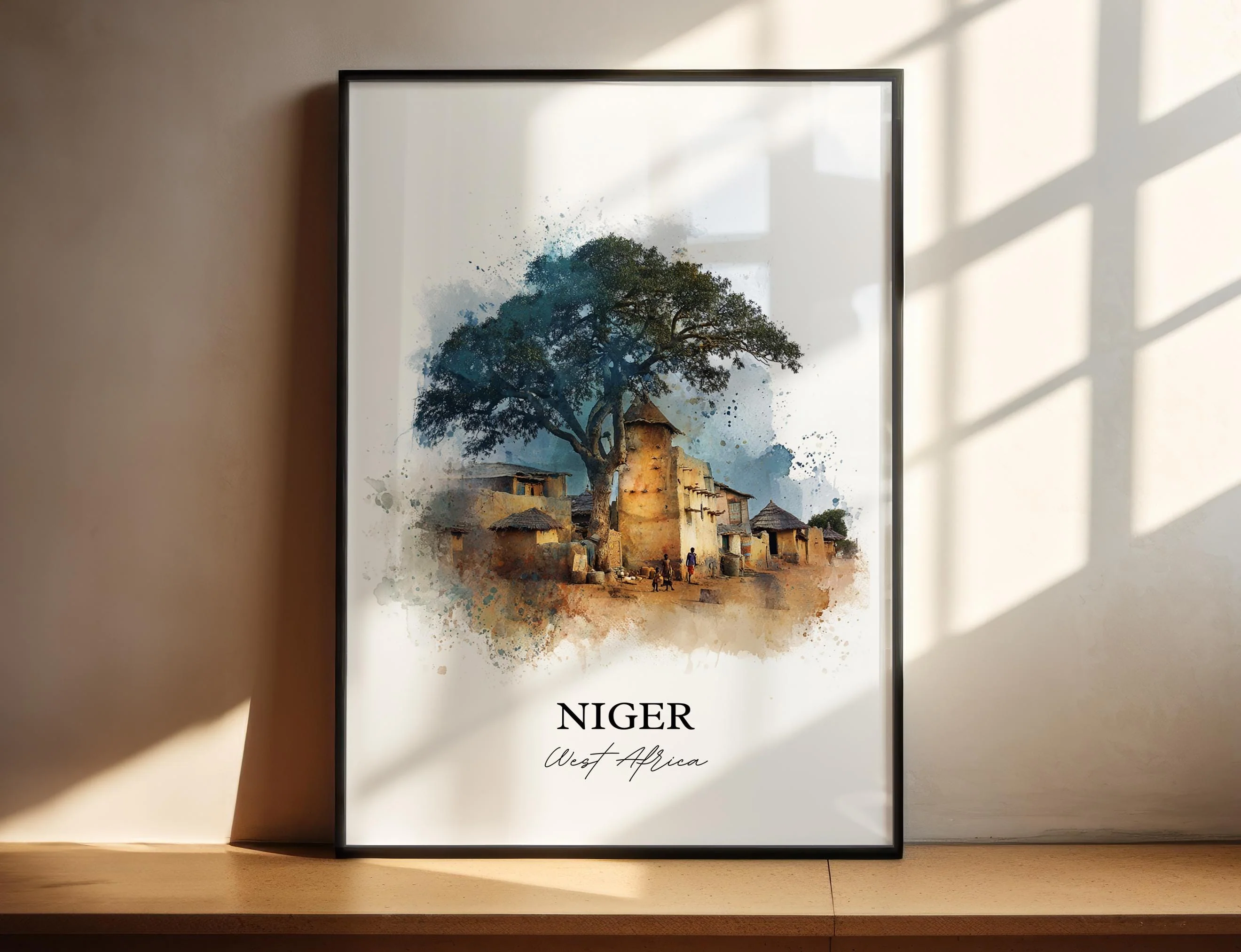 Niger, Niger – Watercolor Art Print