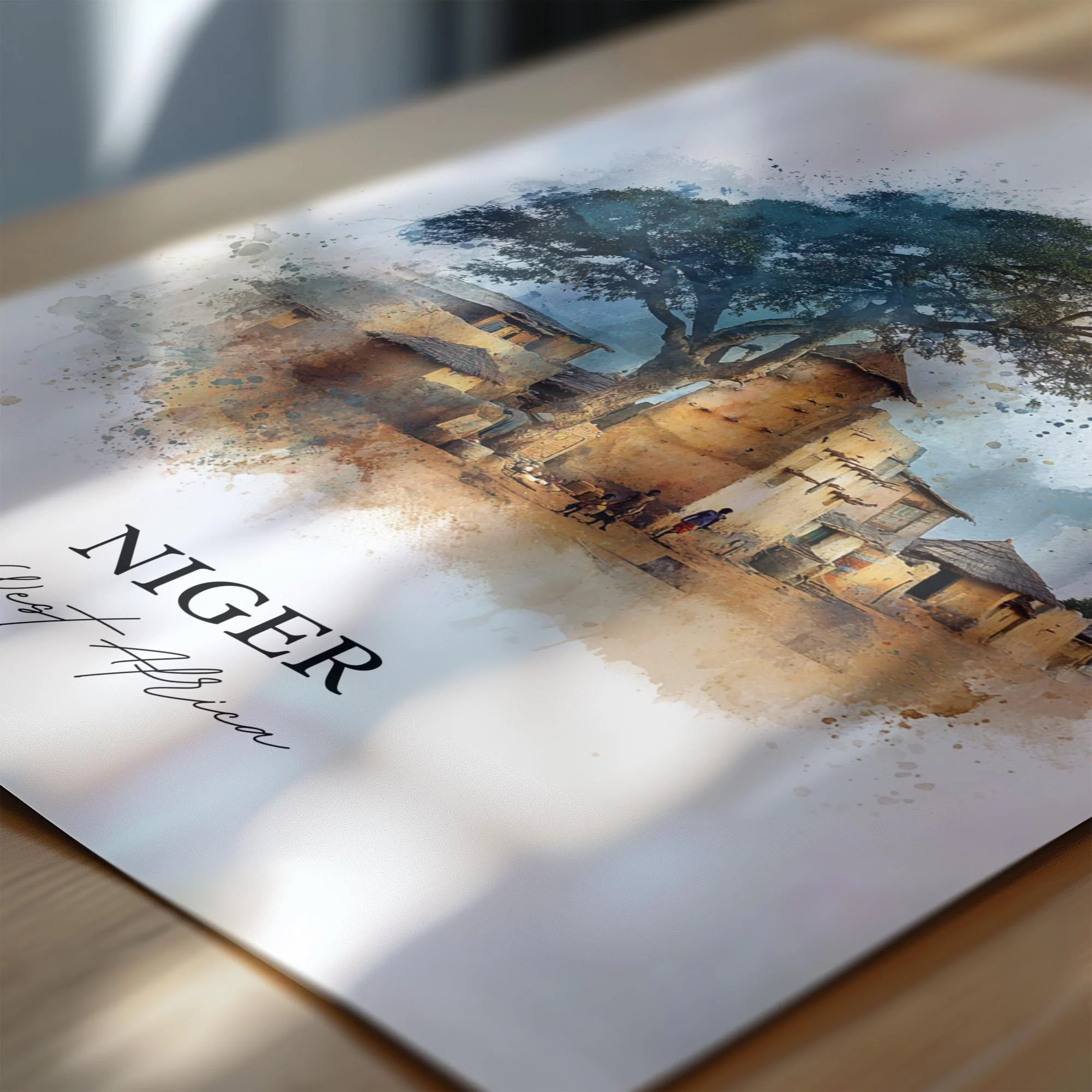 Niger, Niger – Watercolor Art Print - Image 2