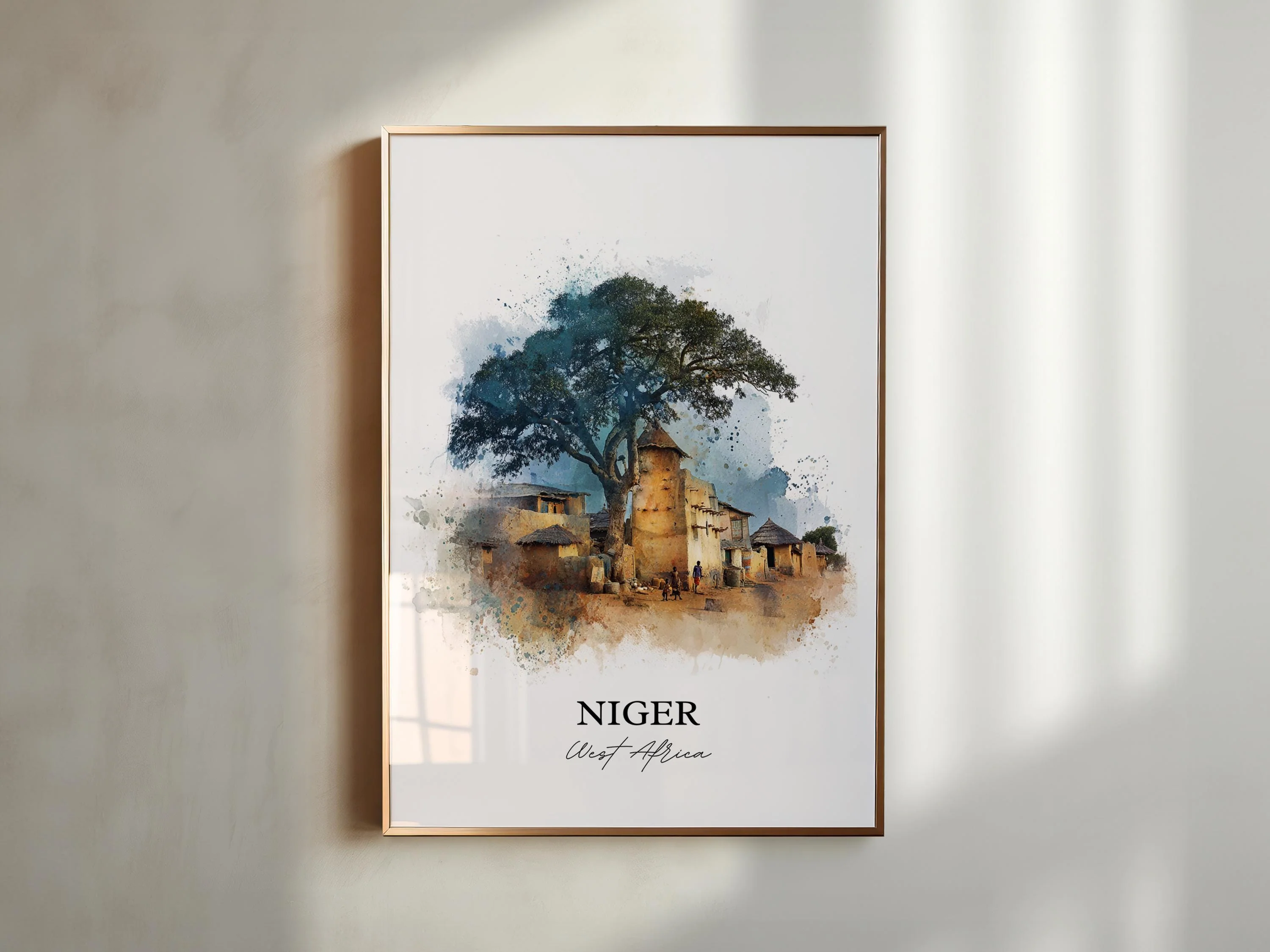 Niger, Niger – Watercolor Art Print - Image 3
