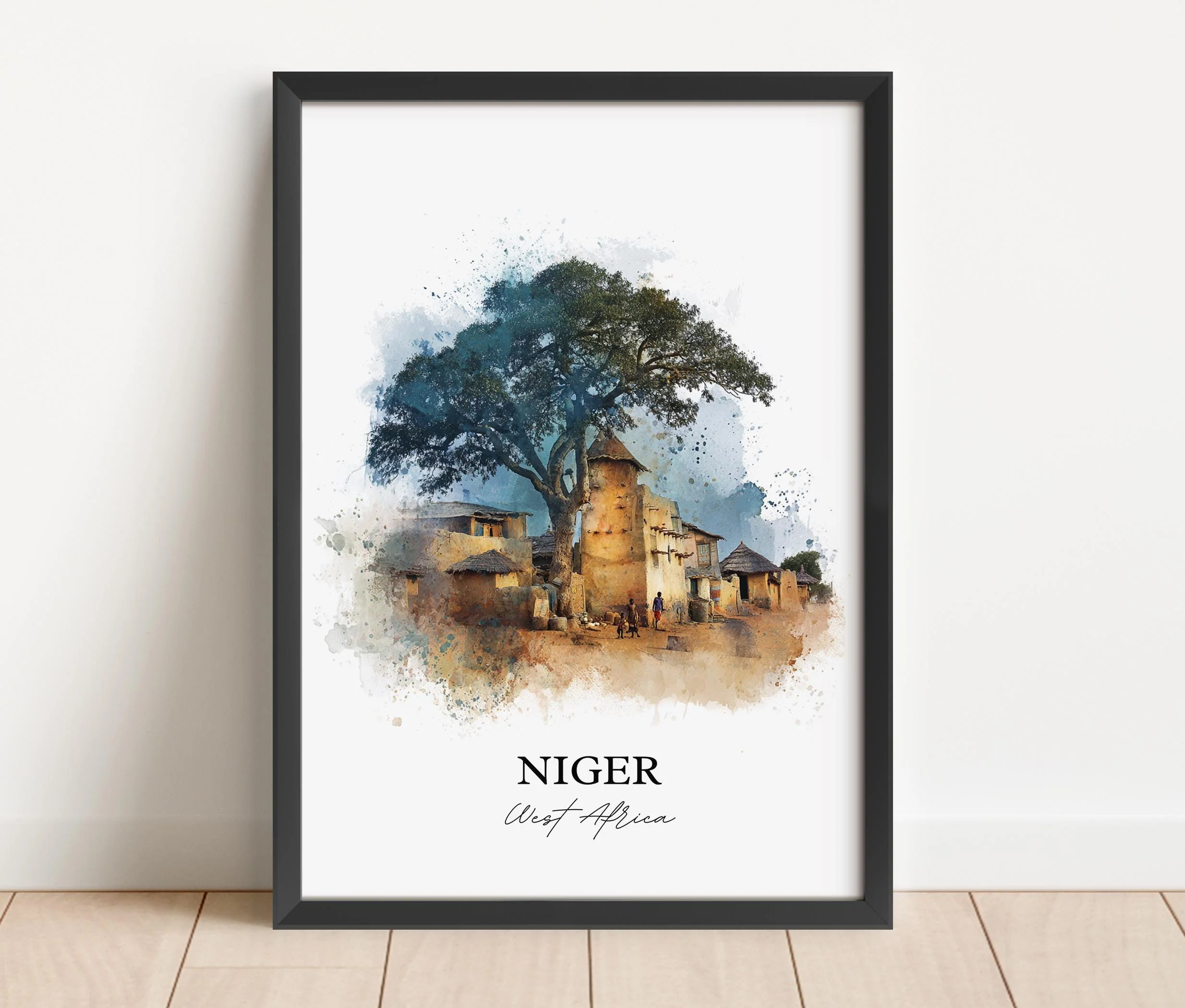 Niger, Niger – Watercolor Art Print - Image 6