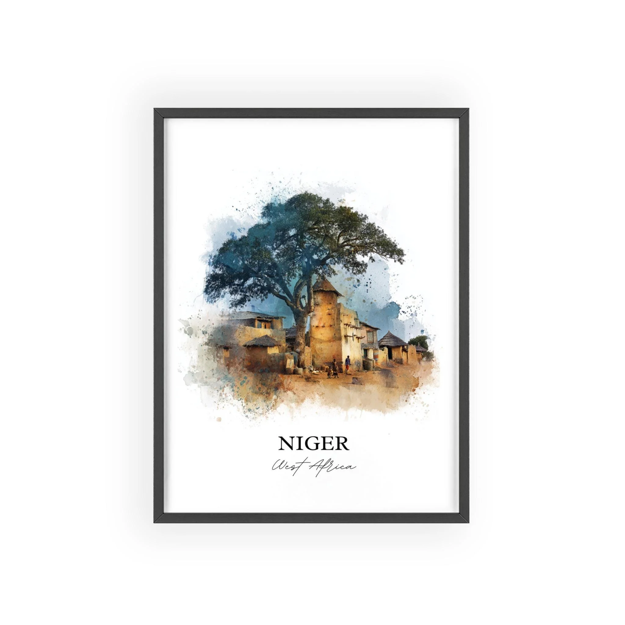 Niger, Niger – Watercolor Art Print - Image 7