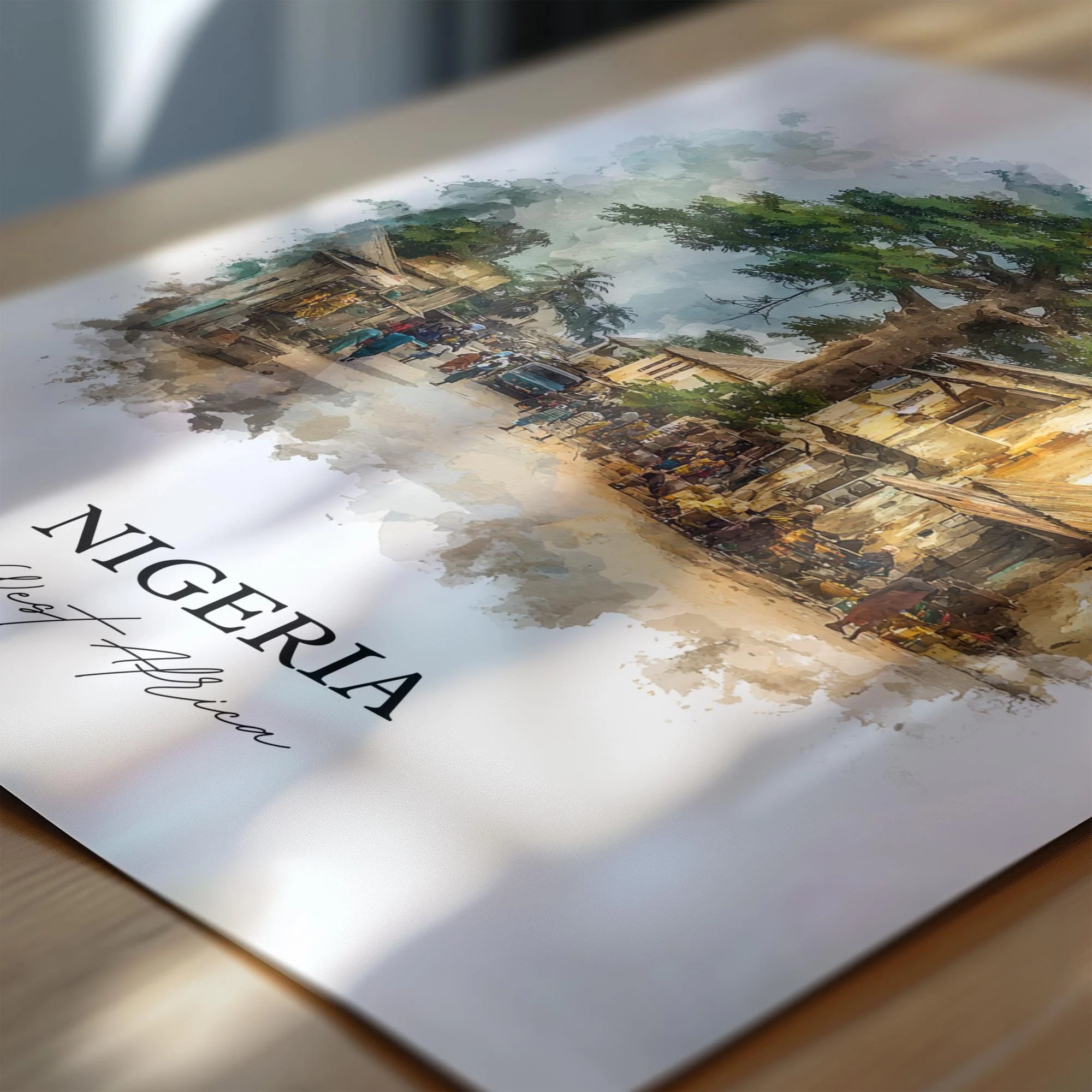 Nigeria, Africa – Watercolor Art Print - Image 2