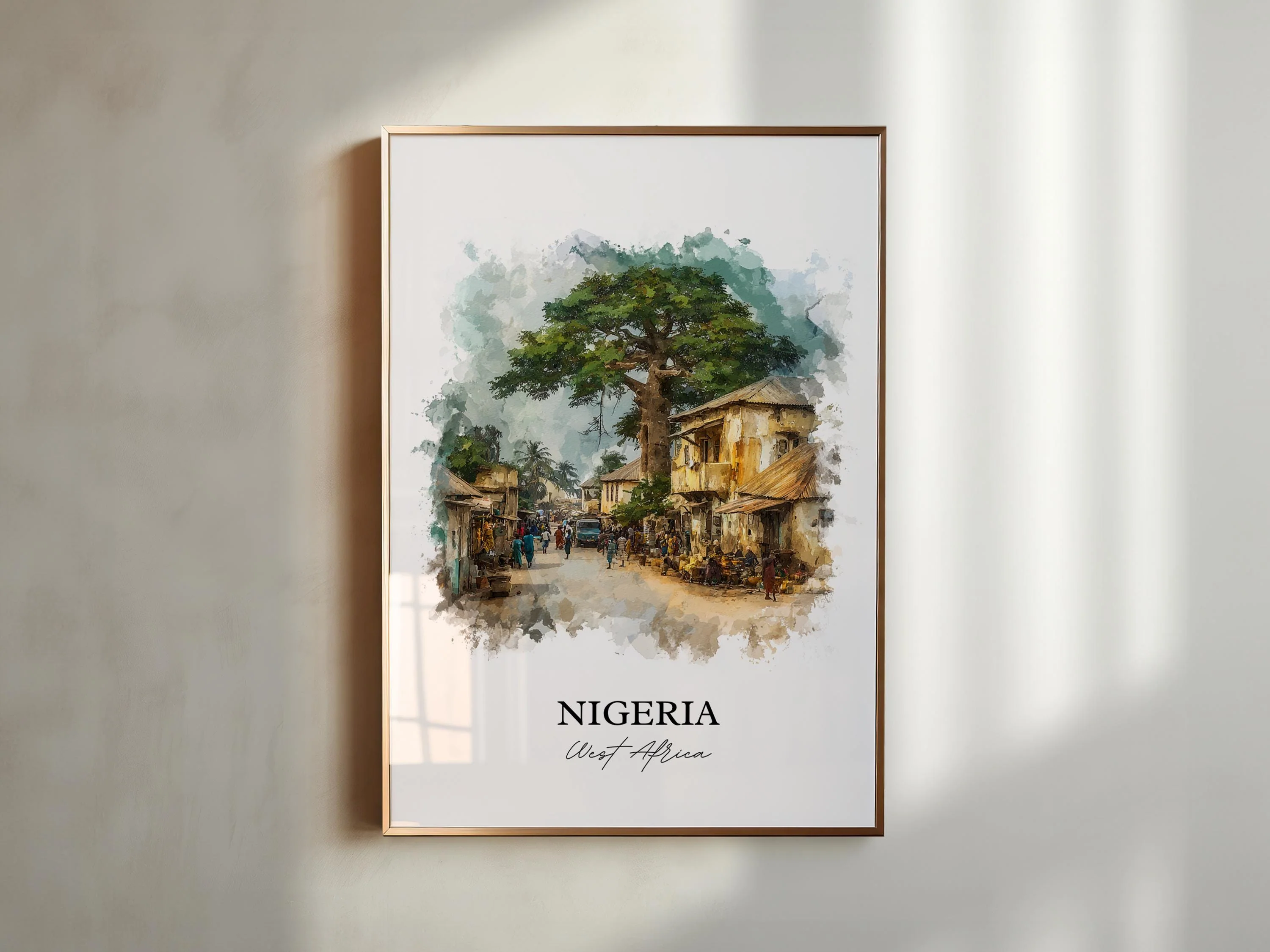 Nigeria, Africa – Watercolor Art Print - Image 3