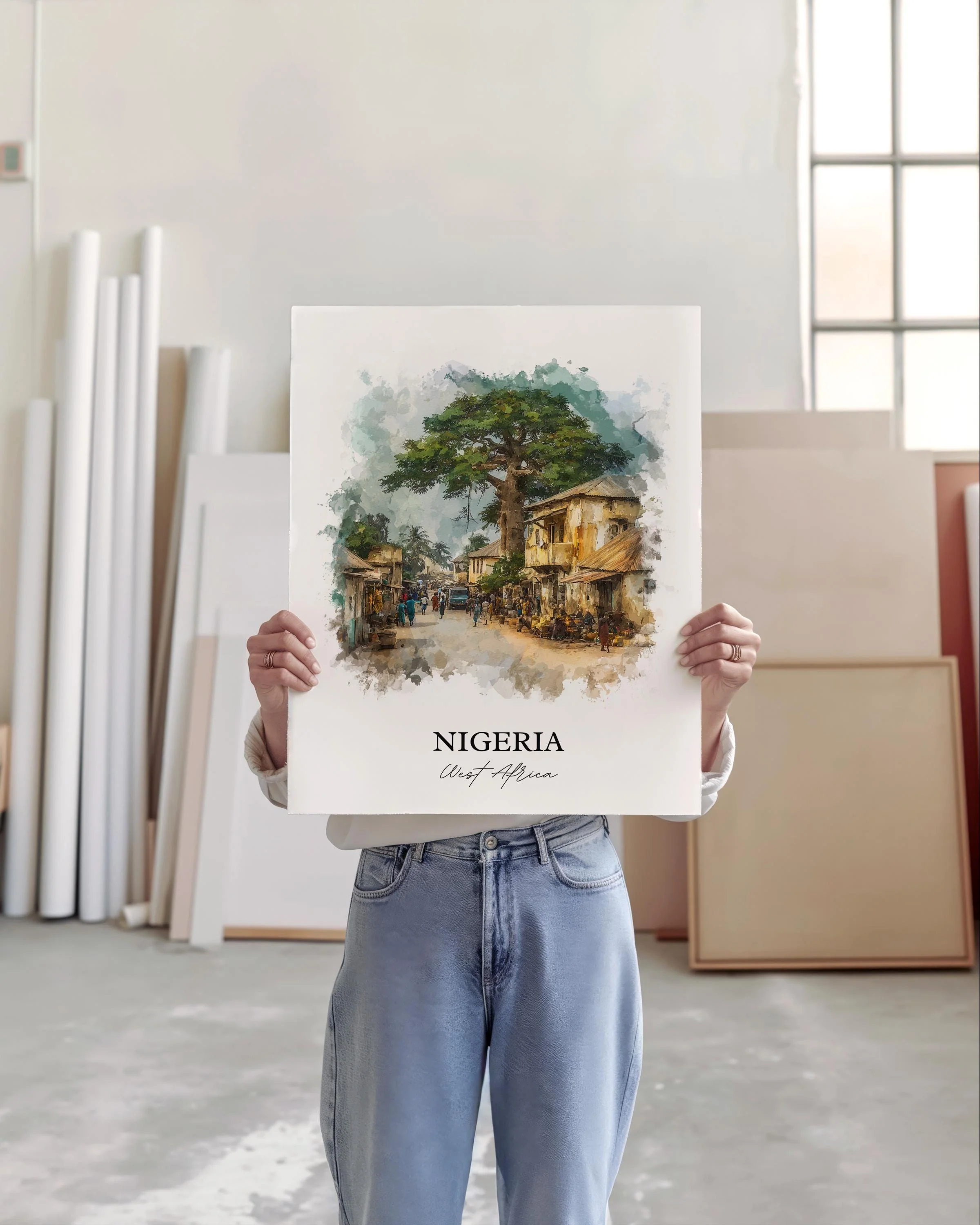 Nigeria, Africa – Watercolor Art Print - Image 4