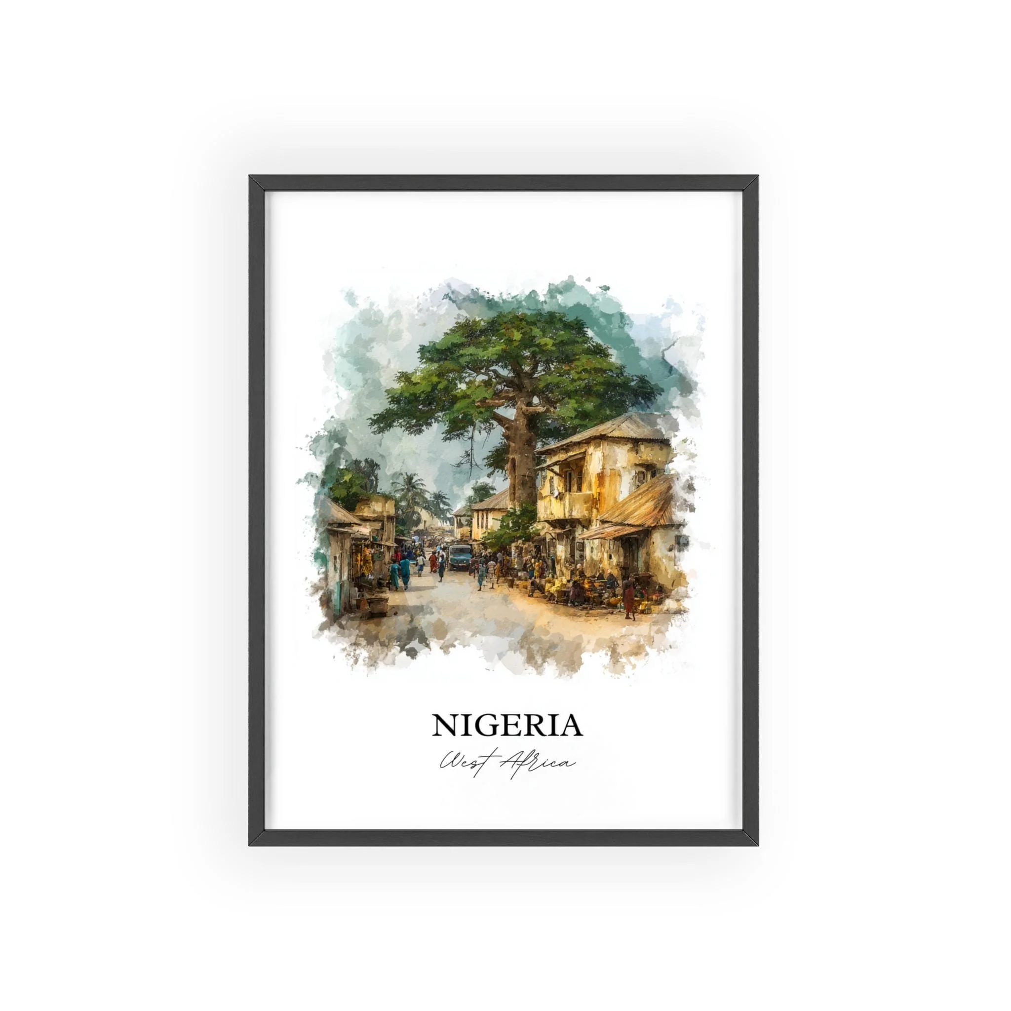 Nigeria, Africa – Watercolor Art Print - Image 7