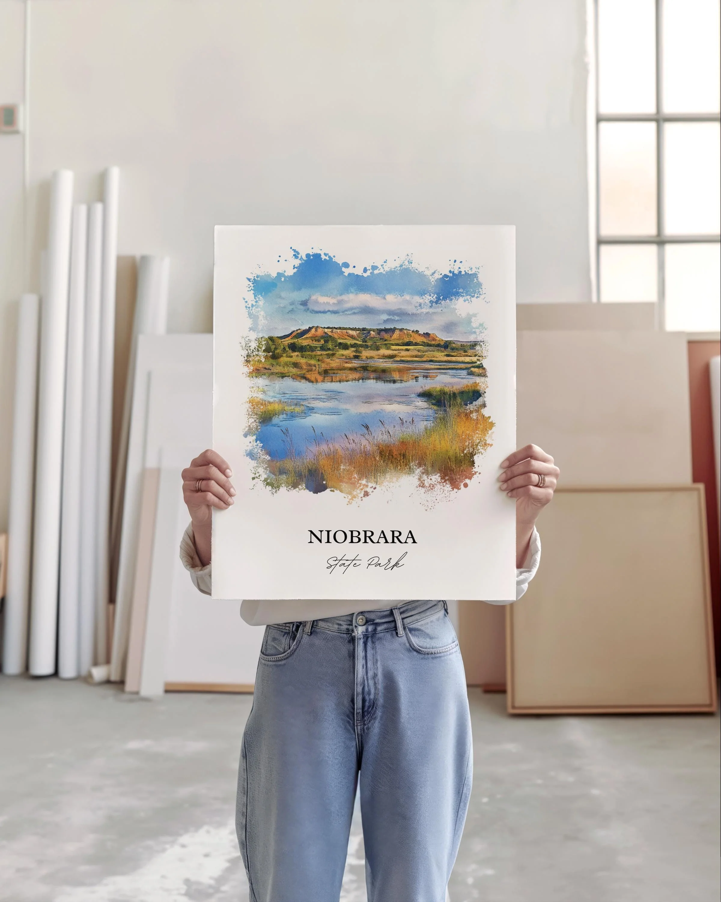 Niobrara State Park, USA – Watercolor Art Print - Image 4
